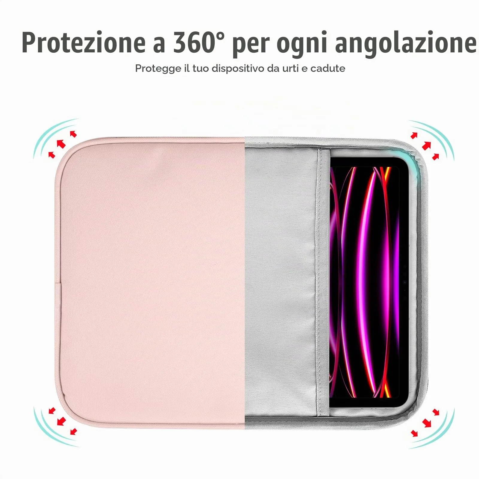 TiMOVO Custodia Tablet 13 Pollici con Tasca, Rosa - immagine 5