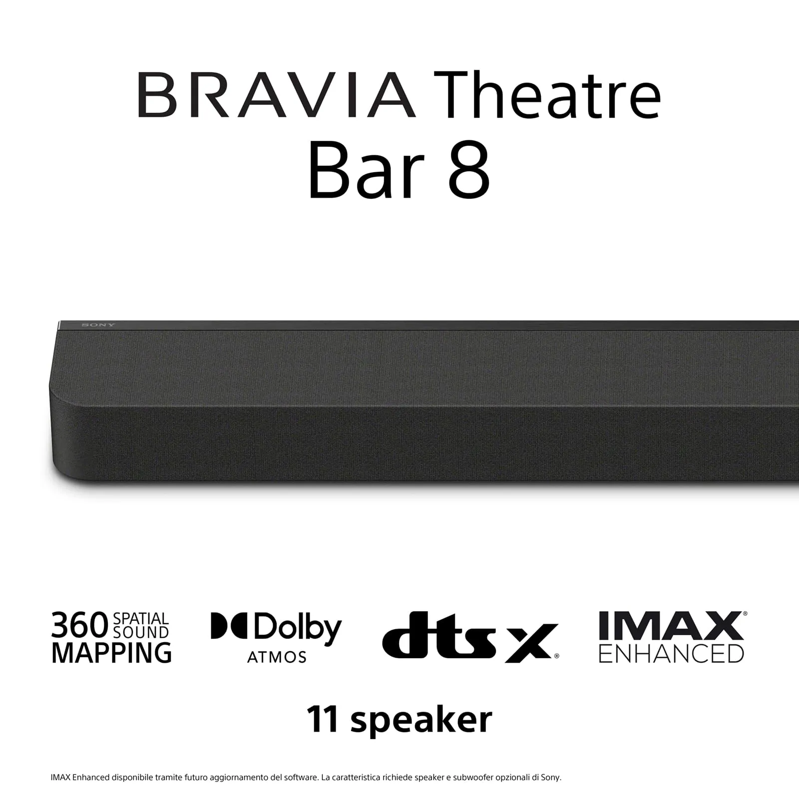 Sony BRAVIA Theatre Bar 8 – Dolby Atmos soundbar per TV, DTS:X, 13 Speakers, Wi-Fi, Bluetooth, 360 Spatial Sound Mapping, Hi Res Audio, nera, HT-A8000 - immagine 2