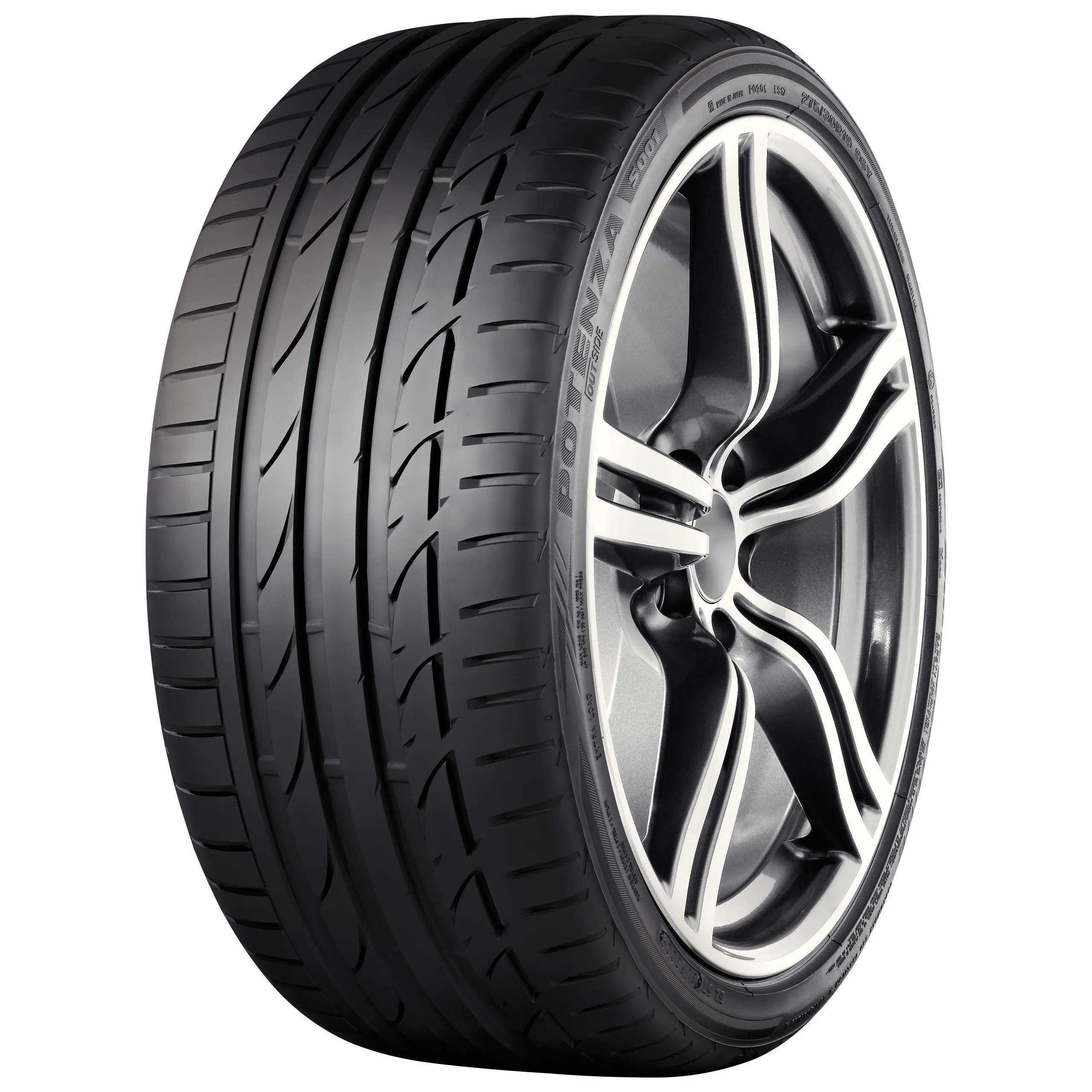 Bridgestone POTENZA S001-225/55 RR17 97W - D/C/69 - pneumatico estivo con tecnologia DriveGuard Run-Flat (per autovetture) - immagine 1