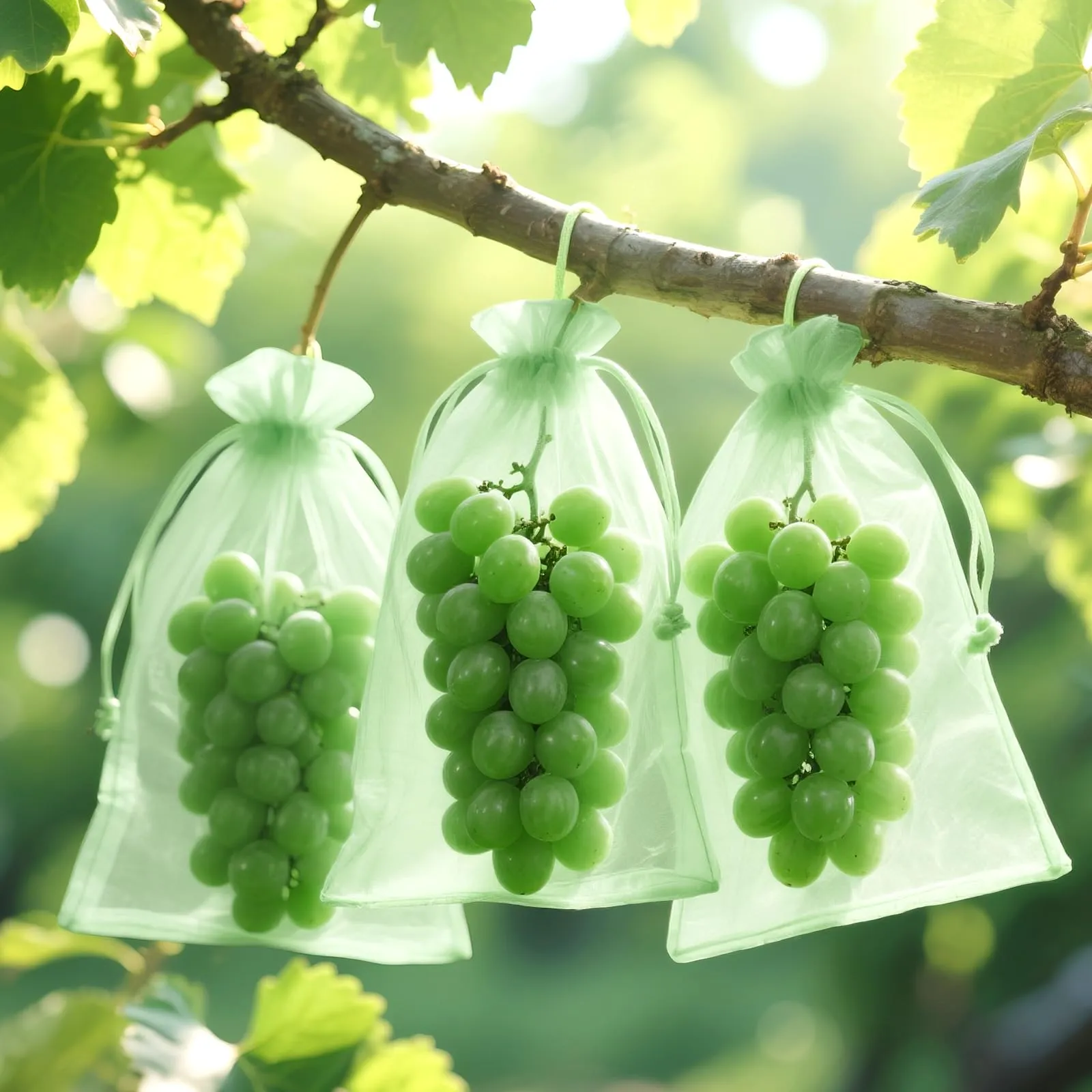 G2PLUS 50 Sacchetti Organza Verde,17x23CM Sacchetti Organza Regalo - immagine 5