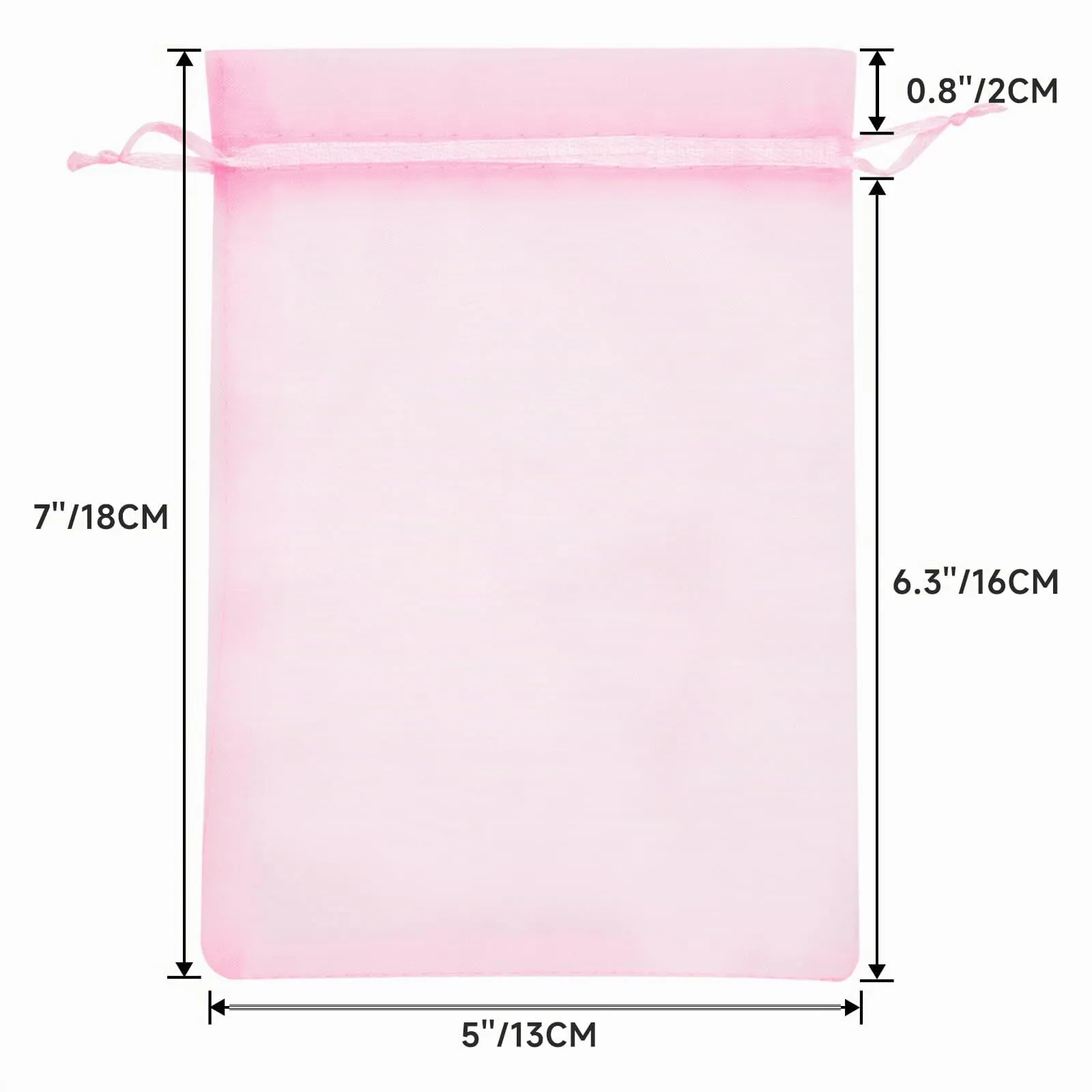 G2PLUS 50PCS Rosa Sacchetti Organza,13x18CM Sacchetti Organza Regalo - immagine 2