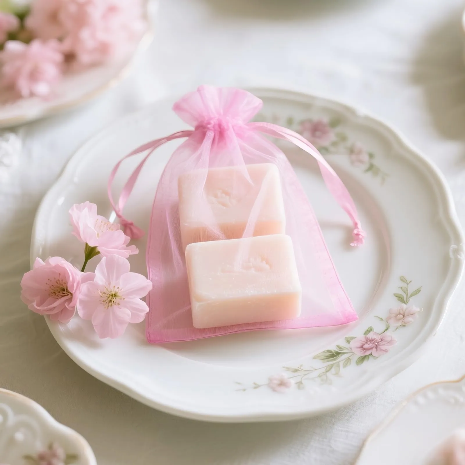 G2PLUS 50PCS Rosa Sacchetti Organza,13x18CM Sacchetti Organza Regalo - immagine 7