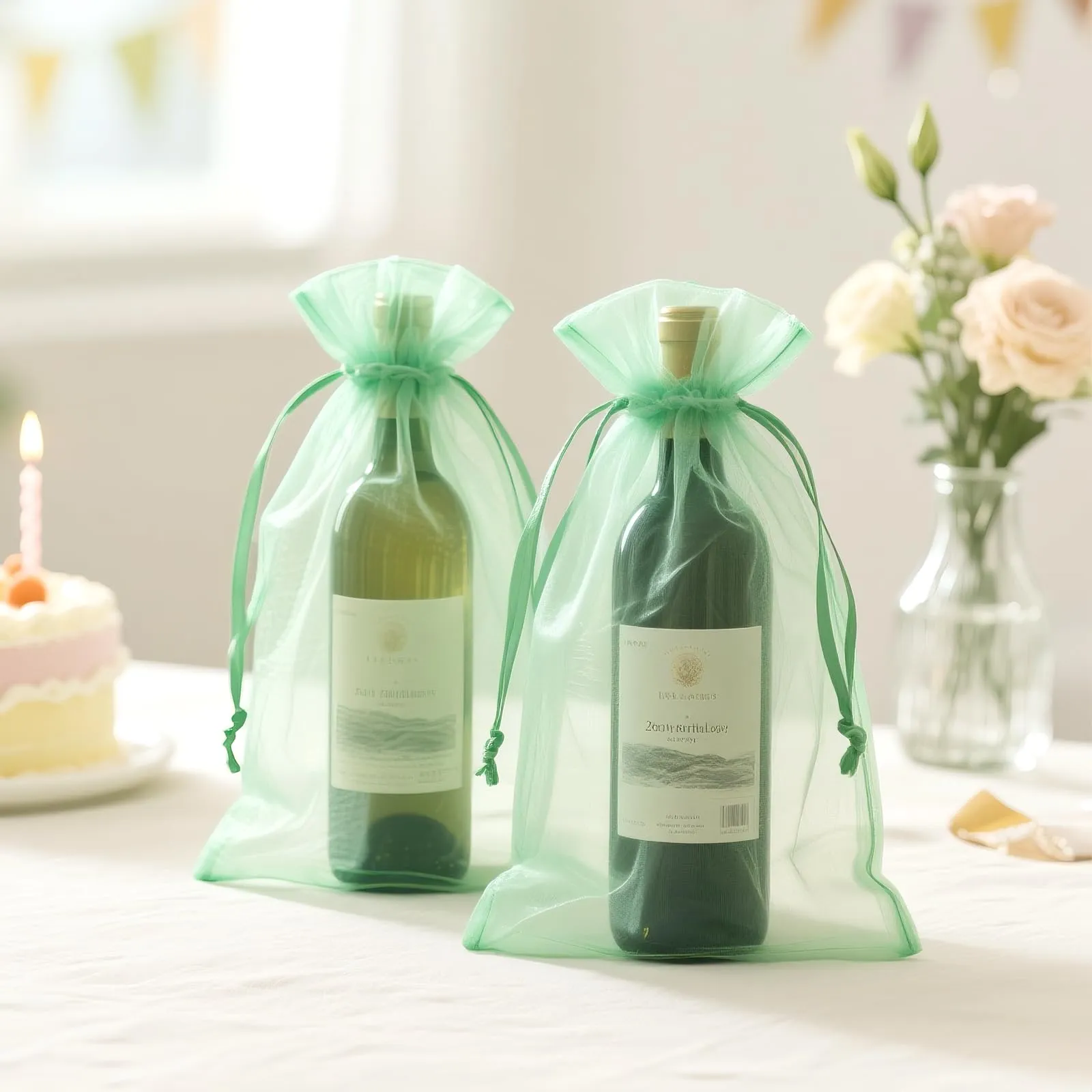 G2PLUS 50PCS Verde Sacchetti Organza,20x30CM Sacchetti Organza Regalo - immagine 6
