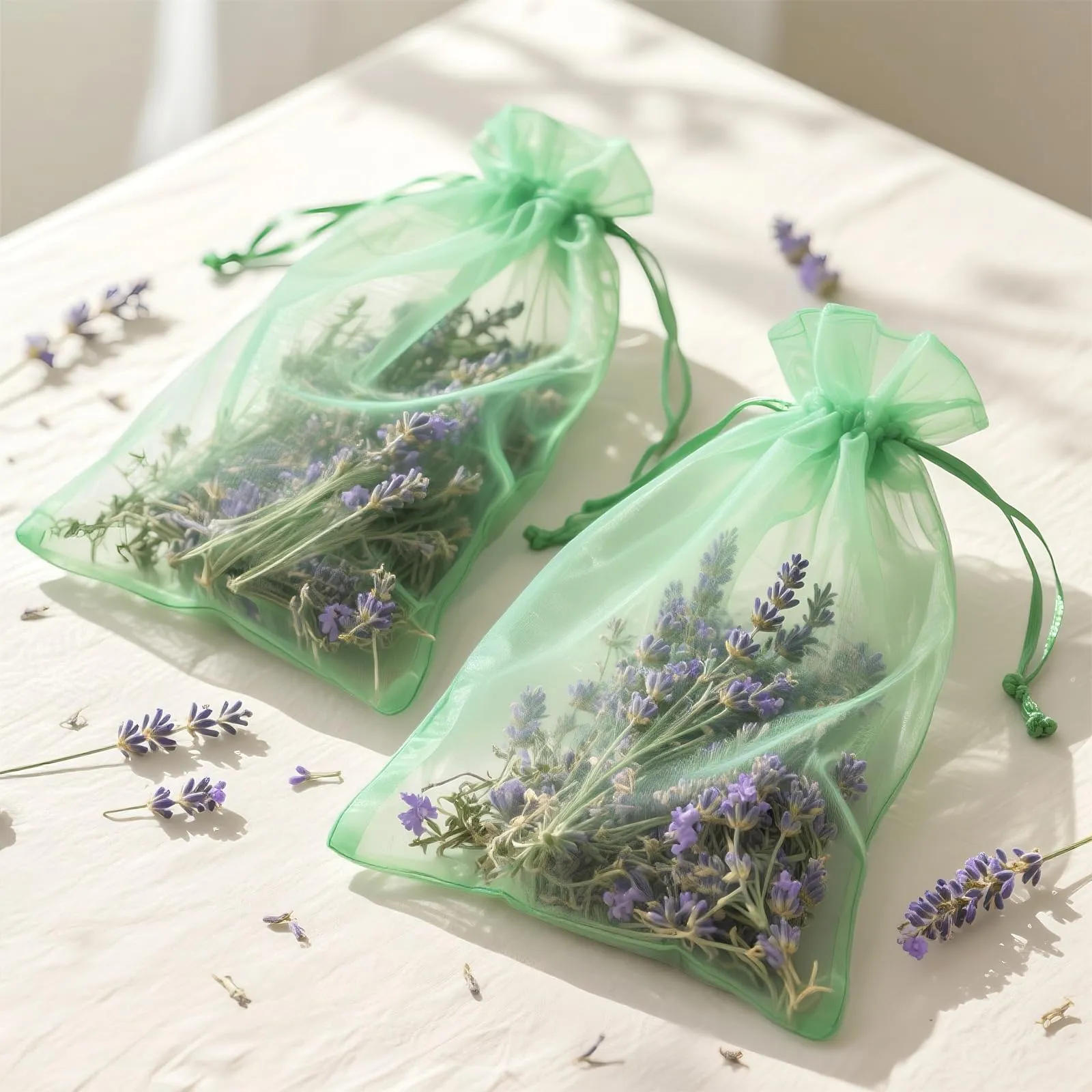 G2PLUS 50PCS Verde Sacchetti Organza,20x30CM Sacchetti Organza Regalo - immagine 7