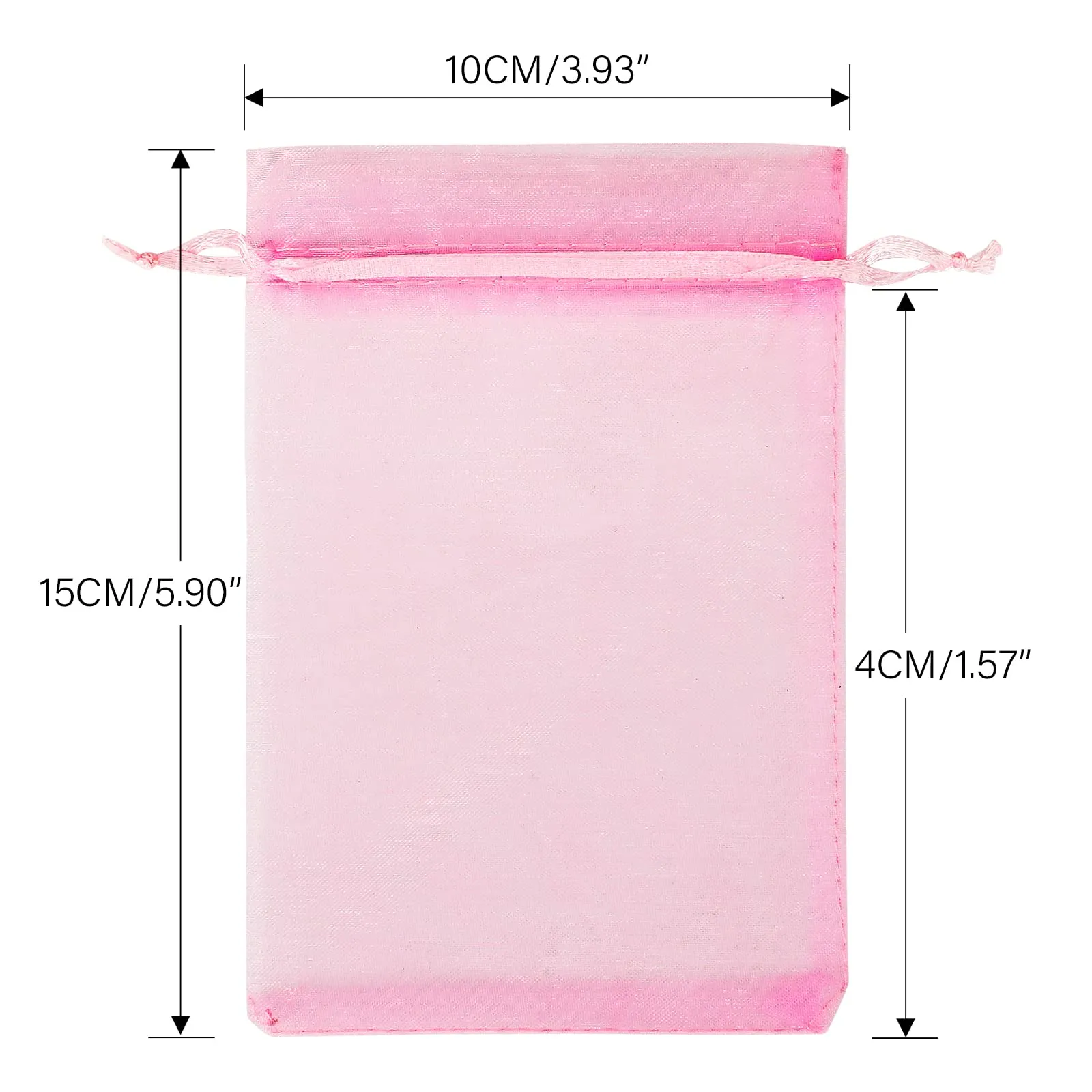 G2PLUS 50PCS Rosa Sacchetti Organza,10x15CM Sacchetti Organza Regalo - immagine 2