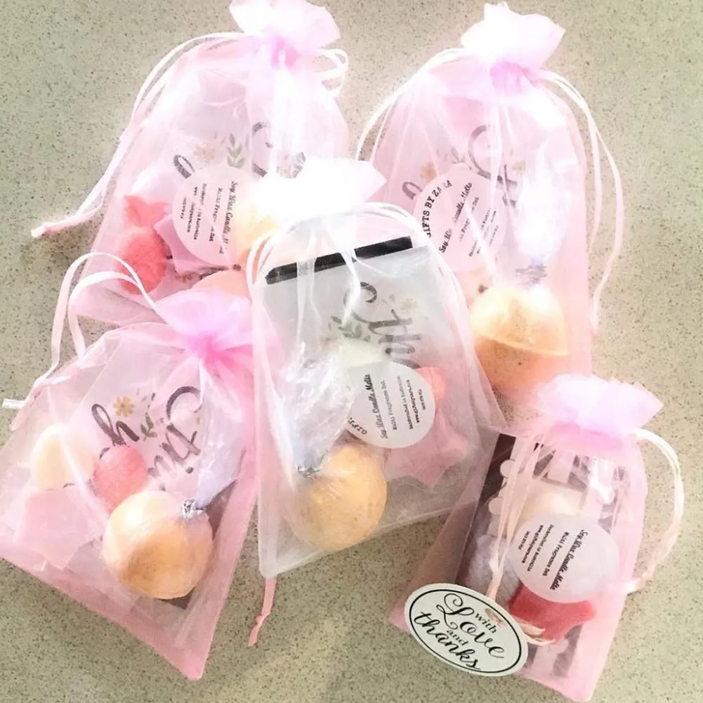 G2PLUS 50PCS Rosa Sacchetti Organza,10x15CM Sacchetti Organza Regalo - immagine 7