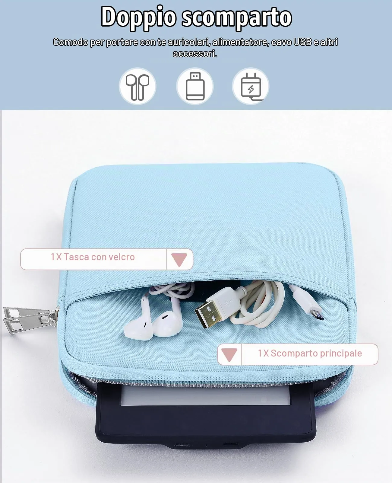 TiMOVO Custodia per Tablet 7-8 Pollici, Baby Blu - immagine 5