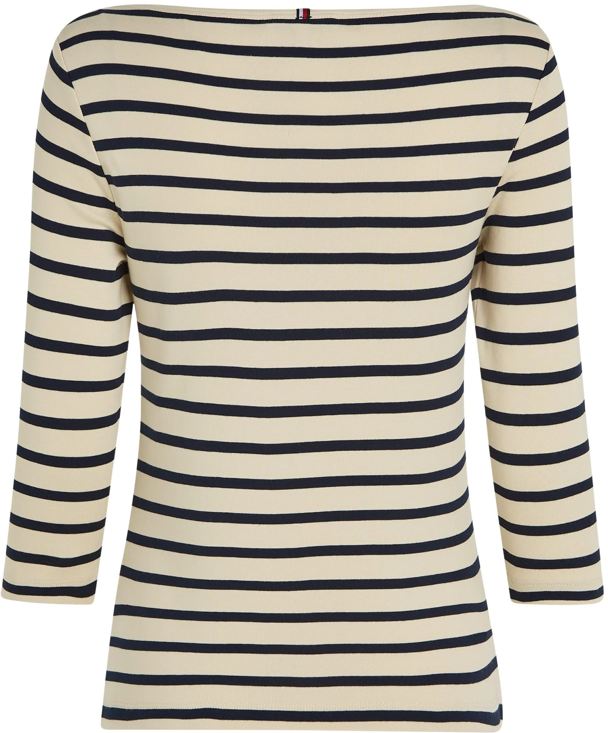 Tommy Hilfiger Donna Maglietta Maniche Lunghe New Cody Slim Scollo a Barca, Multicolore (Fine STP Country Ivory/Drk N Navy), XS - immagine 6