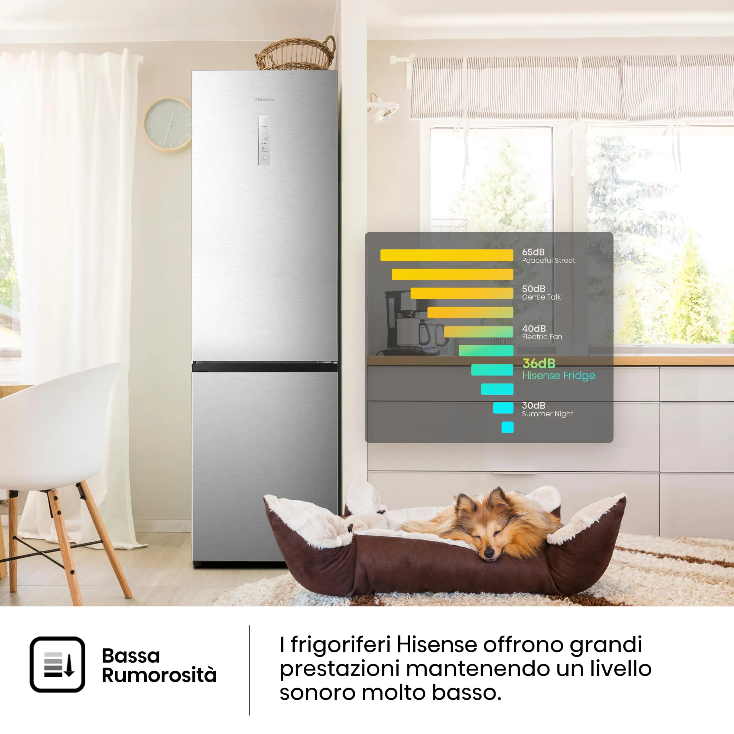 Hisense MC60331ID Frigorifero Combinato Total No Frost, 336 Litri, Classe D, Inox, Altezza 2 metri, Prof. 59 cm, Porta Reversibile, CrispZone, SmartHumidity, Big Box - immagine 9