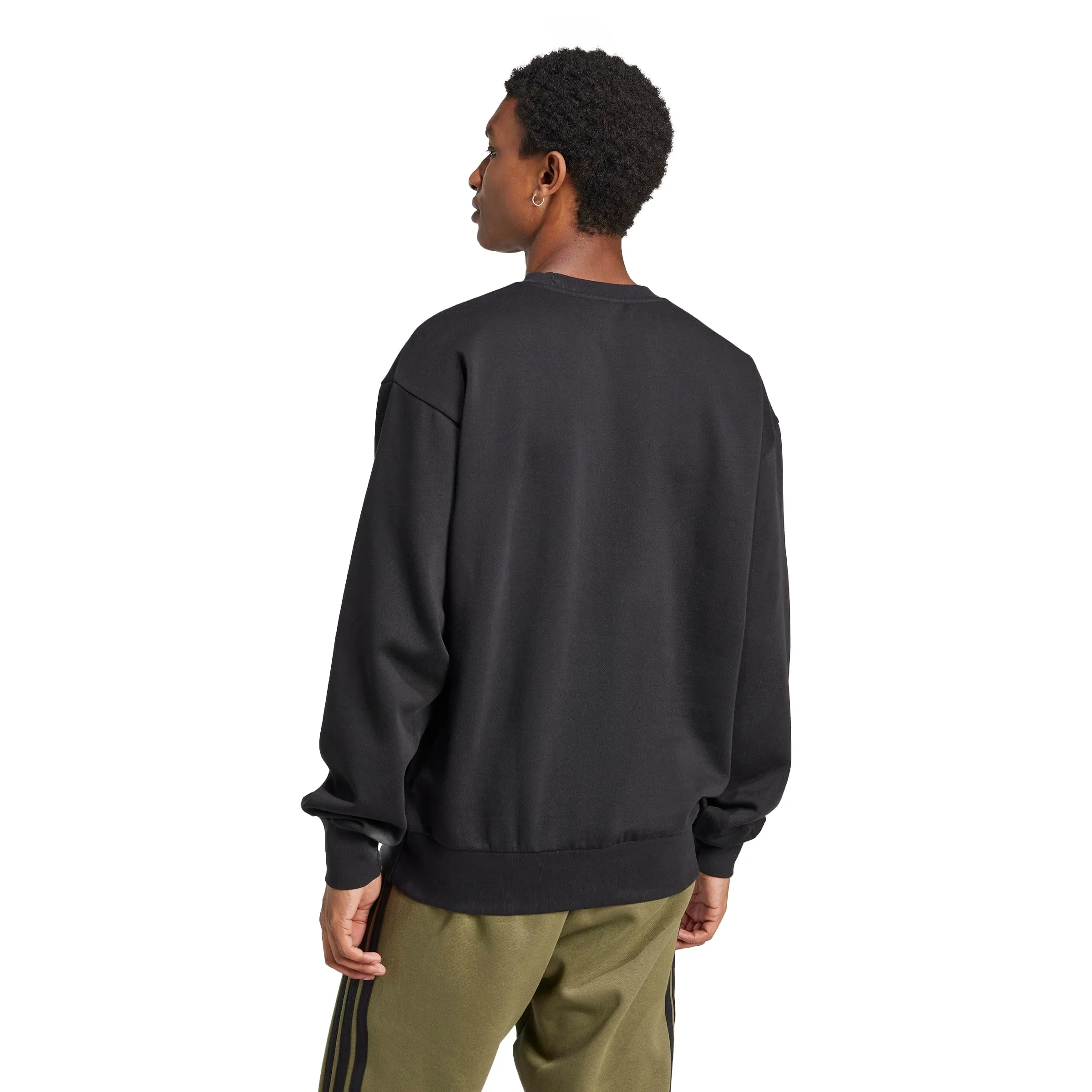adidas Felpa sportiva da uomo Essentials Feel Cozy in pile, nero/bianco, S - immagine 4