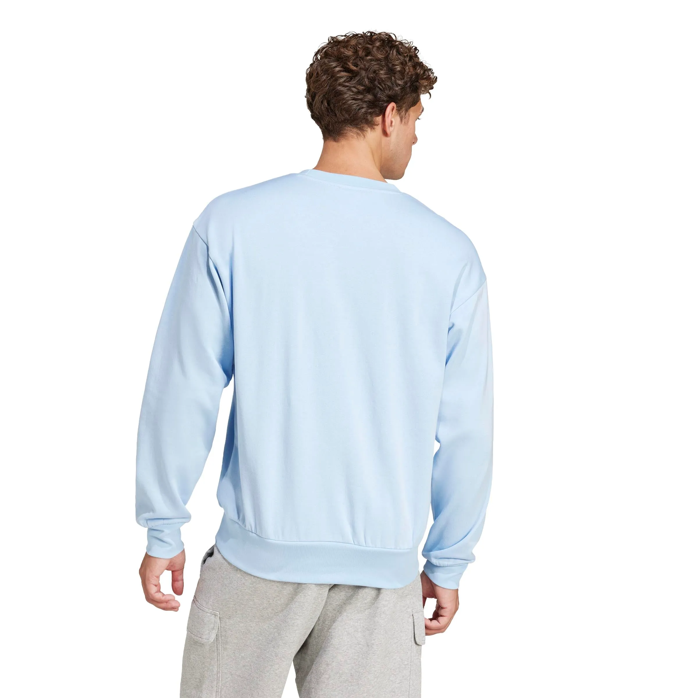Adidas Essentials Feel Cozy - Felpa in Pile da Uomo, Blu/Nero, XS - immagine 3