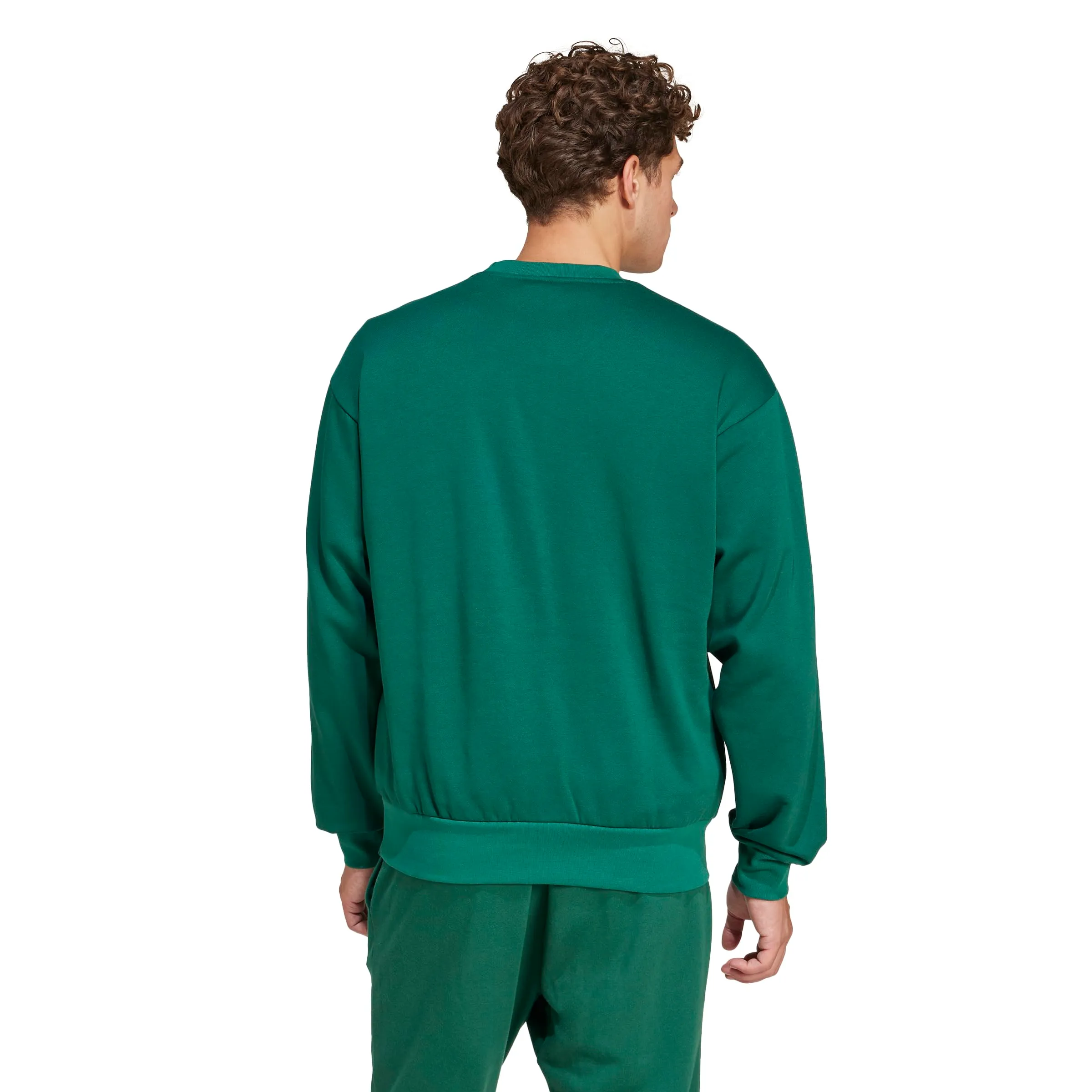 Adidas Essentials Fleece - Felpa da Tuta da Uomo, Verde e Nero, XS - immagine 2