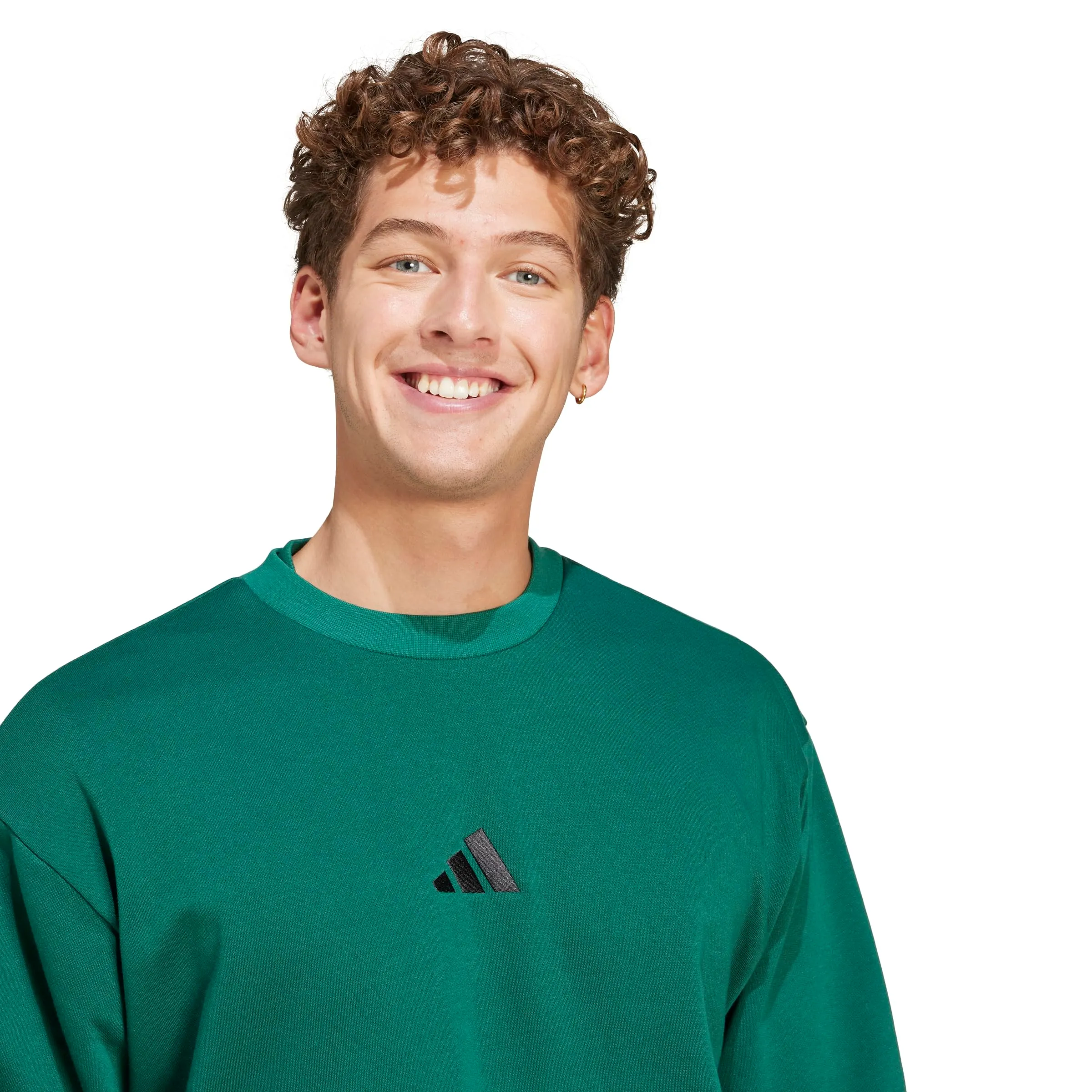 Adidas Essentials Fleece - Felpa da Tuta da Uomo, Verde e Nero, XS - immagine 3