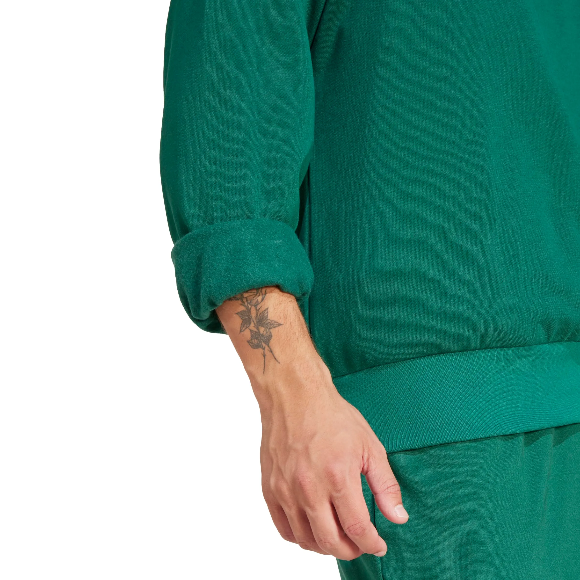 Adidas Essentials Fleece - Felpa da Tuta da Uomo, Verde e Nero, XS - immagine 4