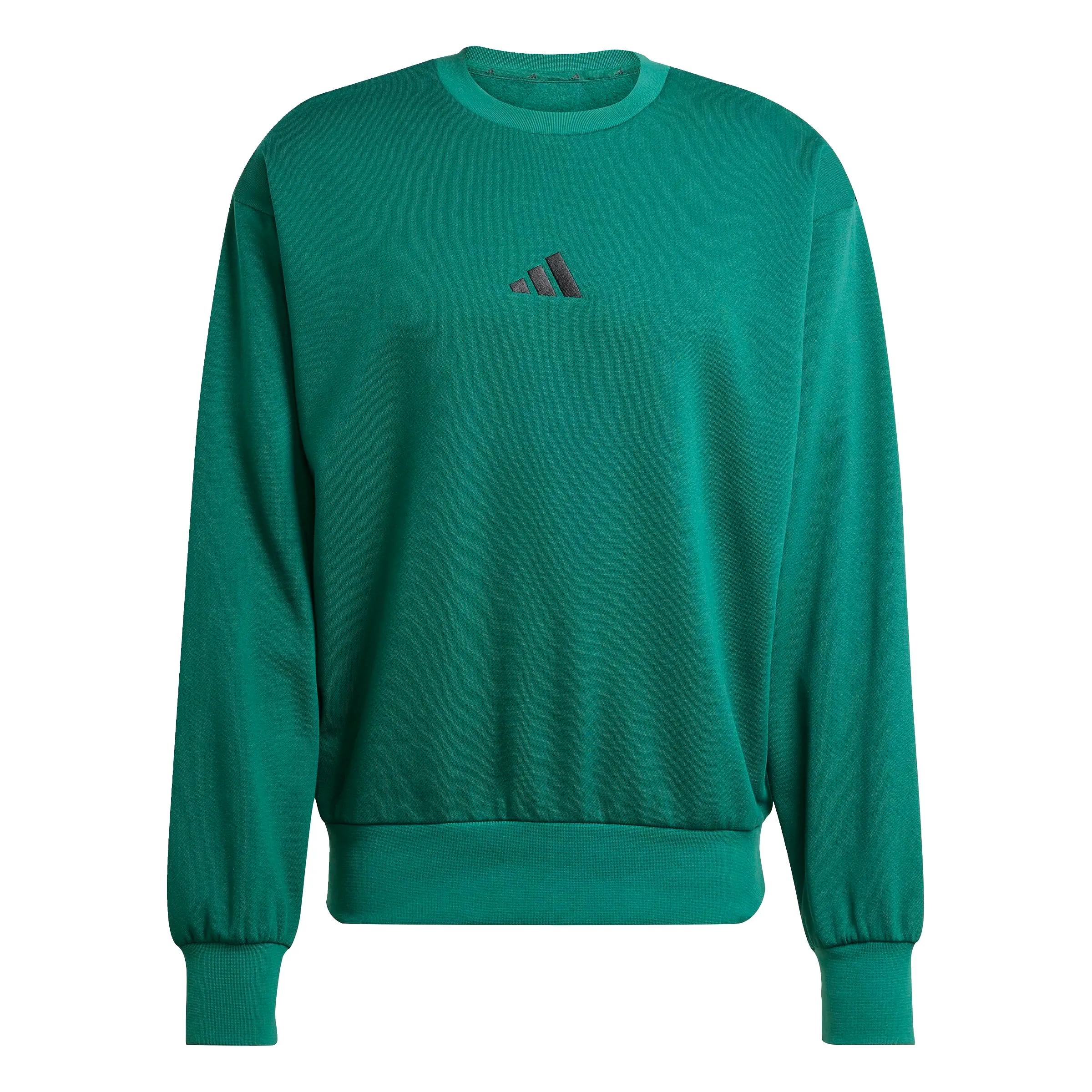 Adidas Essentials Fleece - Felpa da Tuta da Uomo, Verde e Nero, XS - immagine 5