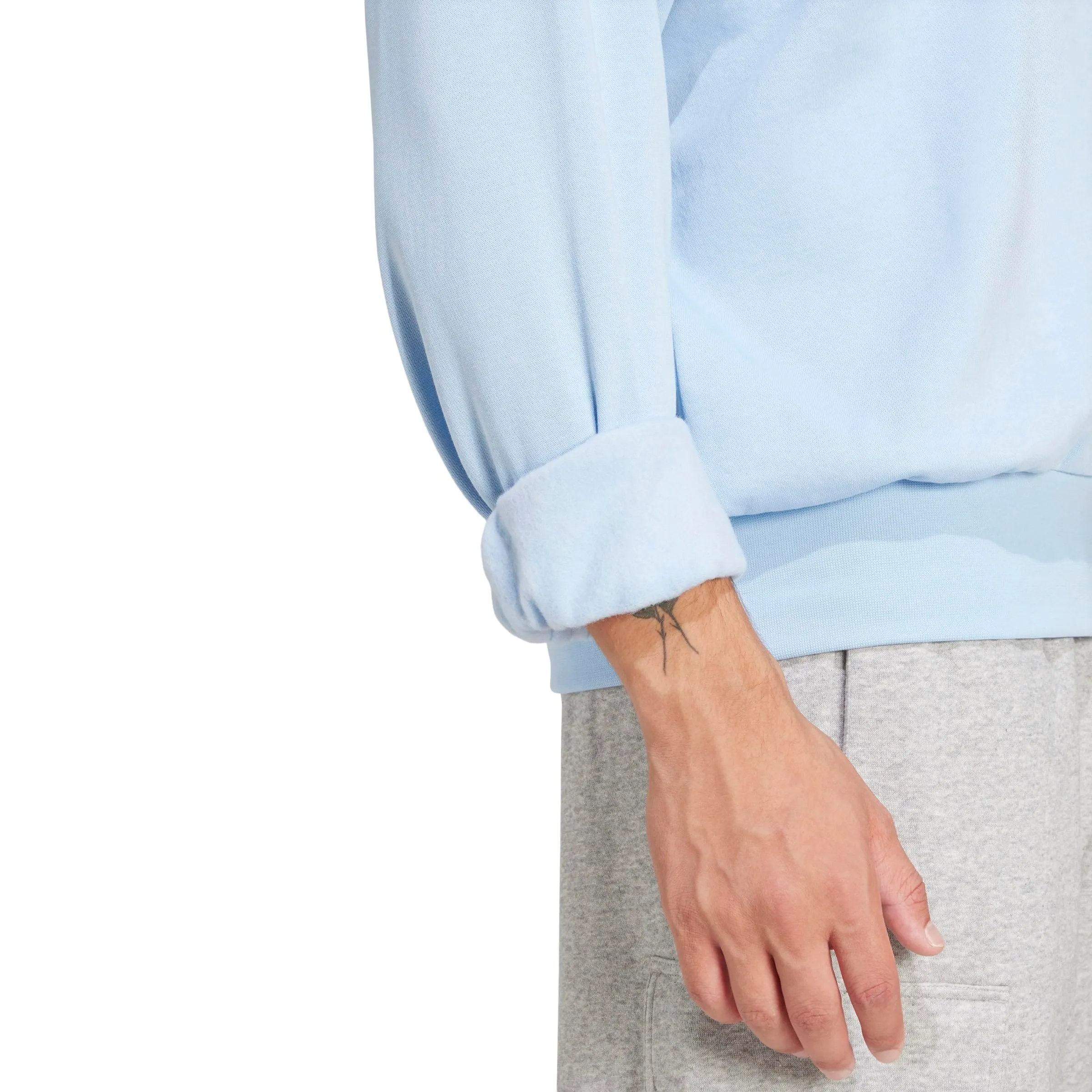adidas Felpa sportiva da uomo Essentials Feel Cozy in pile, blu/nero, XXL - immagine 4