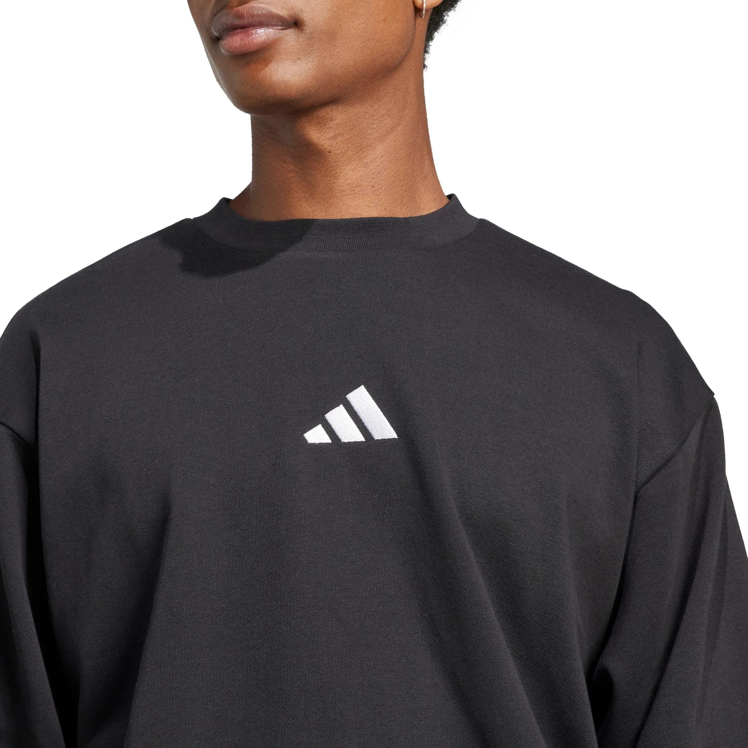 Adidas Essentials Feel Cozy - Felpa in Pile, da Uomo, Colore: Nero/Bianco, Nero/Bianco., XS - immagine 5