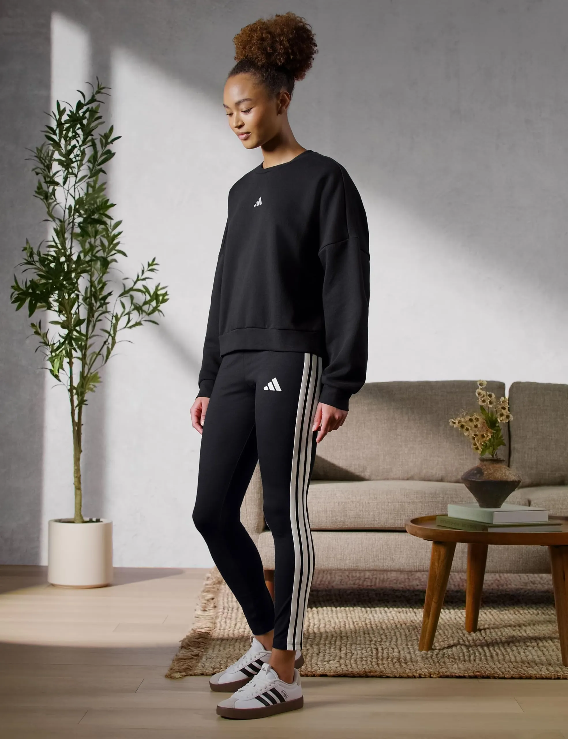 Adidas Leggings da Donna, Nero/Bianco., S - immagine 4