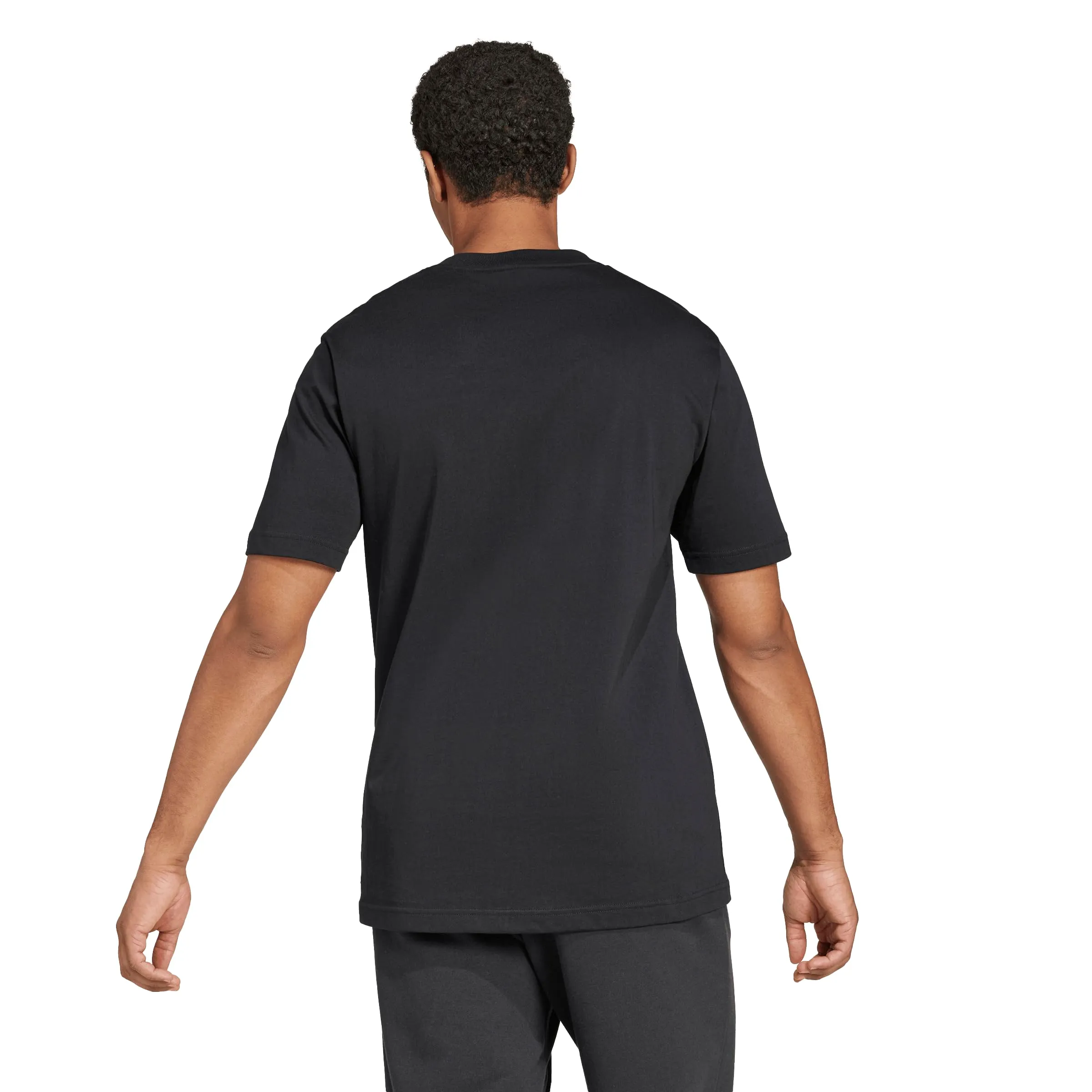 adidas Essentials Single Jersey Big Logo Maglietta Camicia da uomo, nero/bianco, M - immagine 3