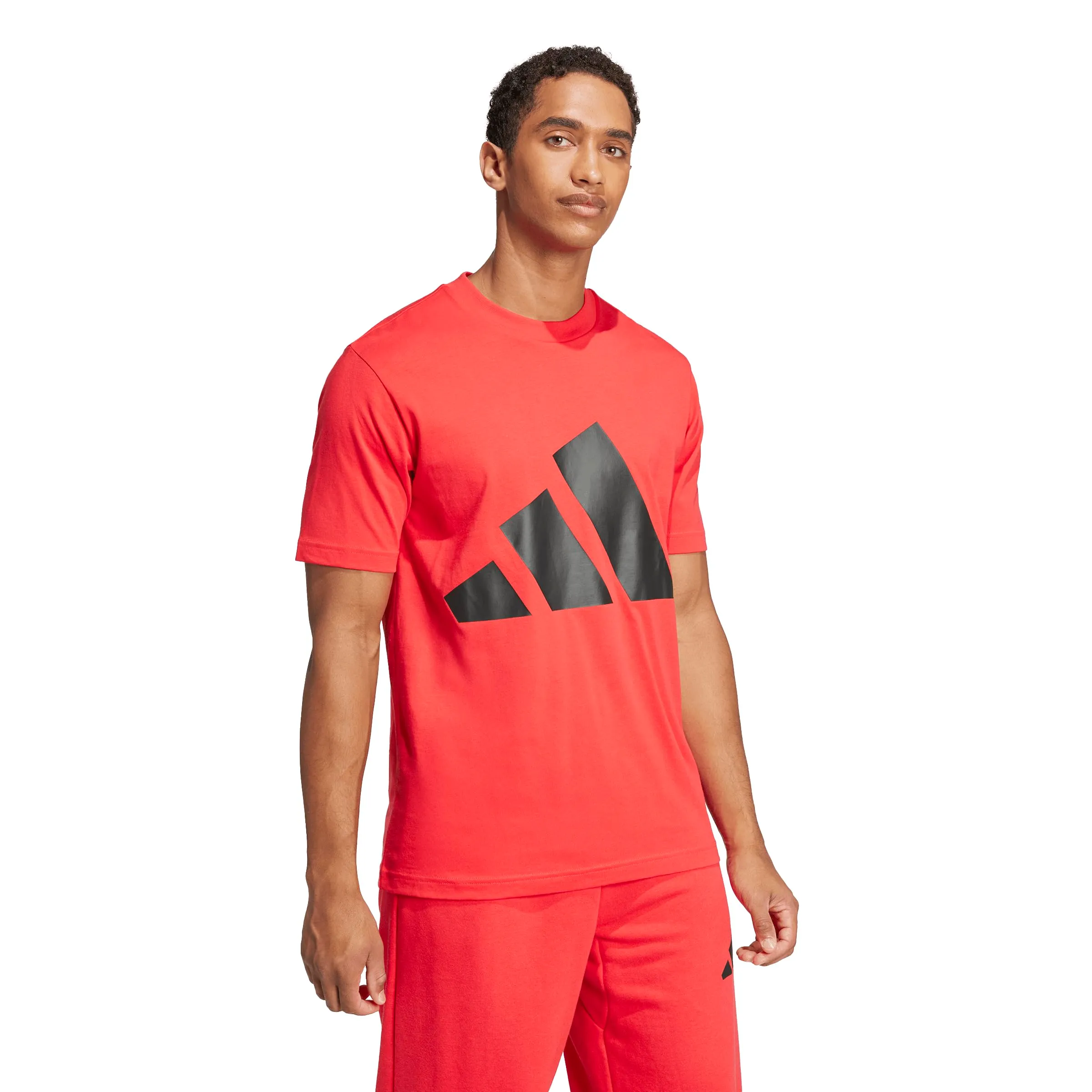 Adidas T-Shirt da Uomo Essentials Big Logo Single Jersey, Rubino Puro/Nero, XS - immagine 1