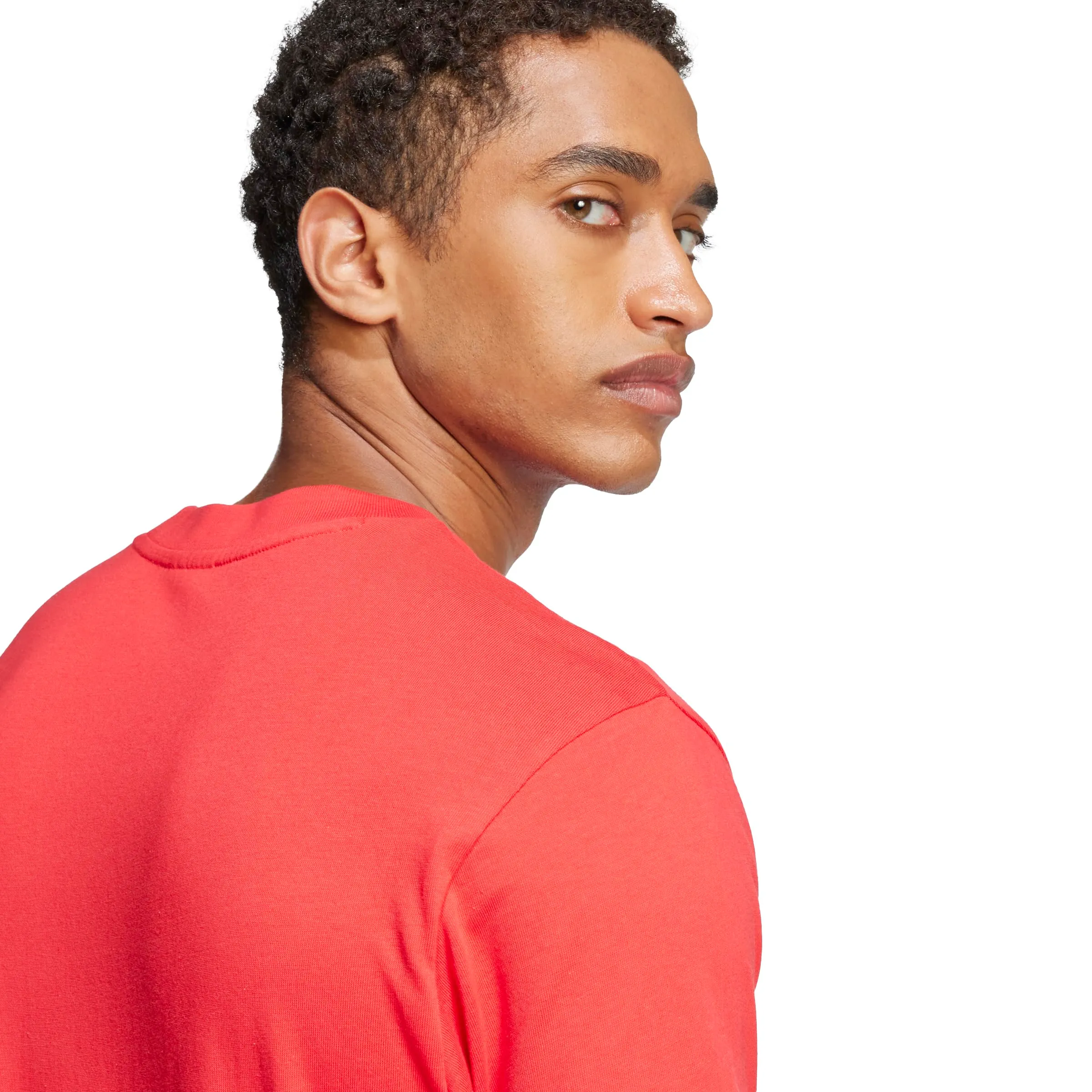 Adidas T-Shirt da Uomo Essentials Big Logo Single Jersey, Rubino Puro/Nero, XS - immagine 5