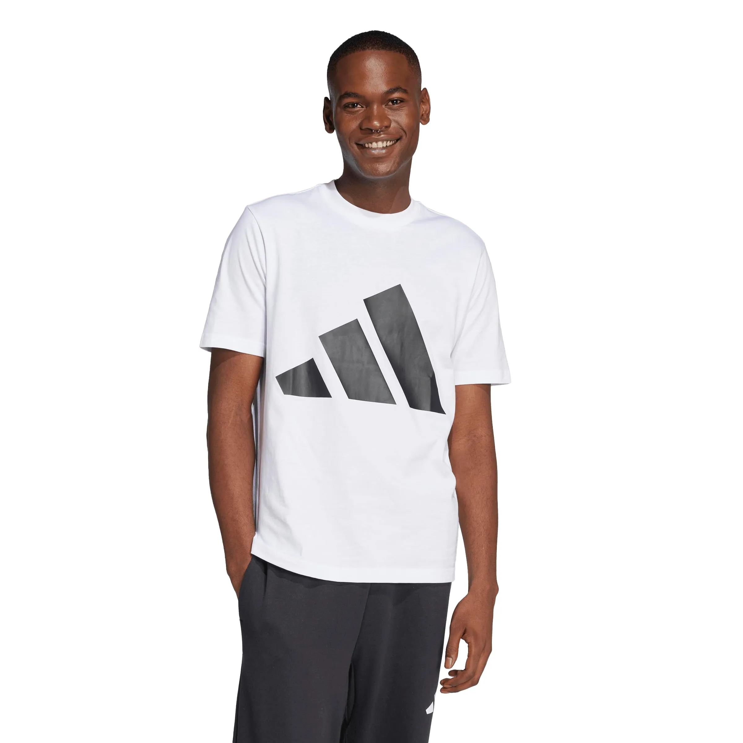 Adidas T-Shirt da Uomo Essentials Big Logo Single Jersey, Bianco/Nero, XL - immagine 1