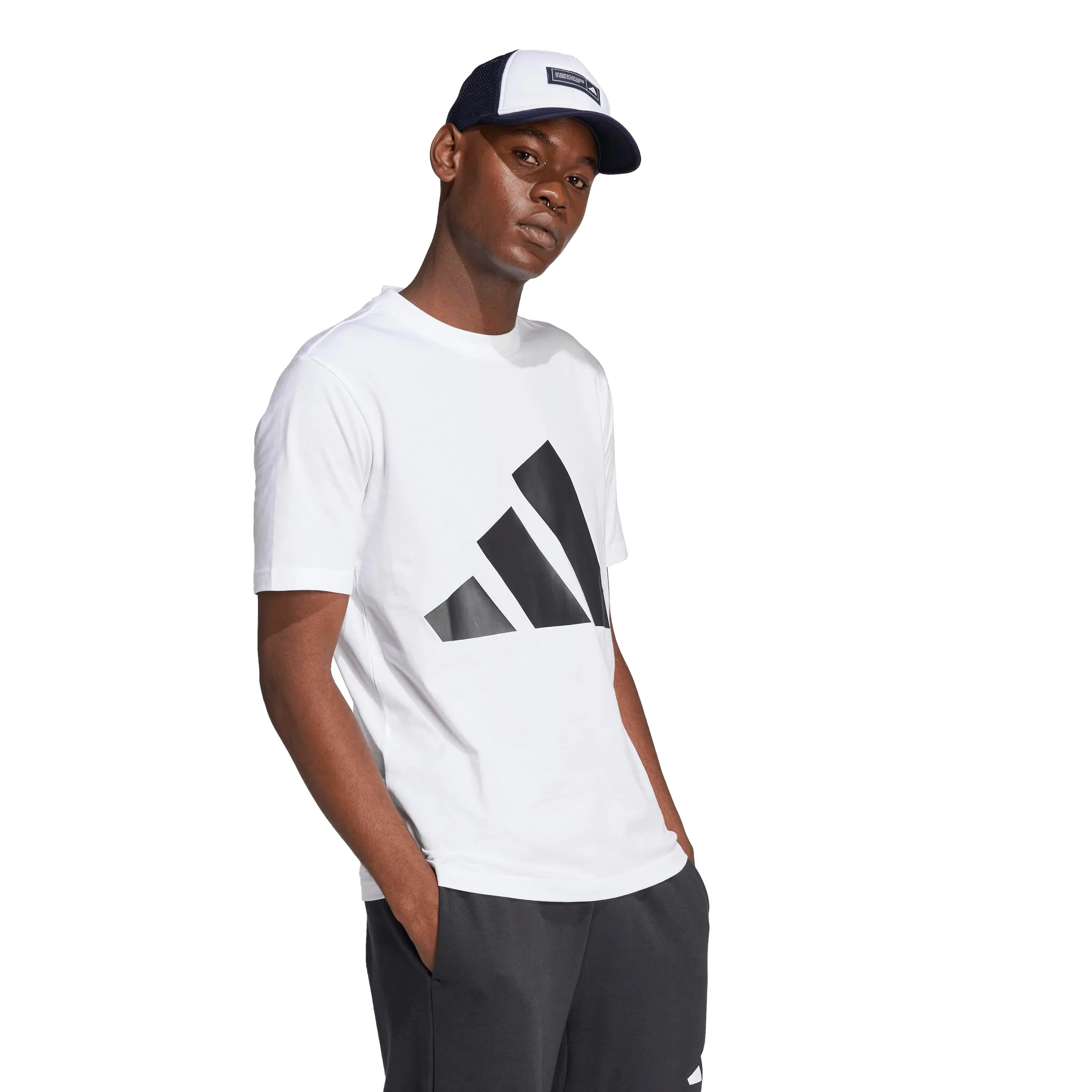 adidas Maglietta da uomo Trefoil, bianco / nero, XS - immagine 2