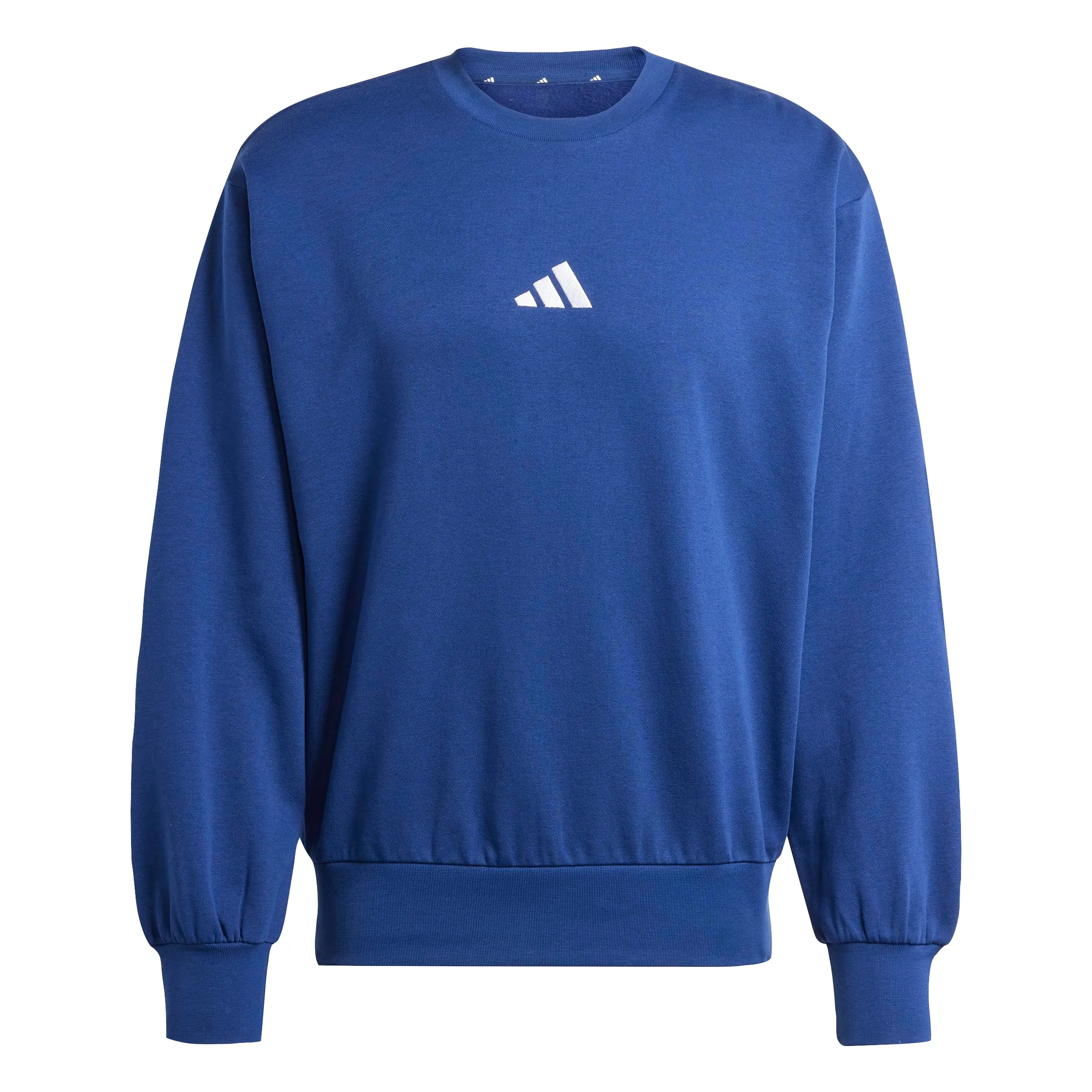 Adidas Essentials Feel Cozy - Felpa in Pile da Uomo, Blu Scuro/Bianco, S - immagine 6