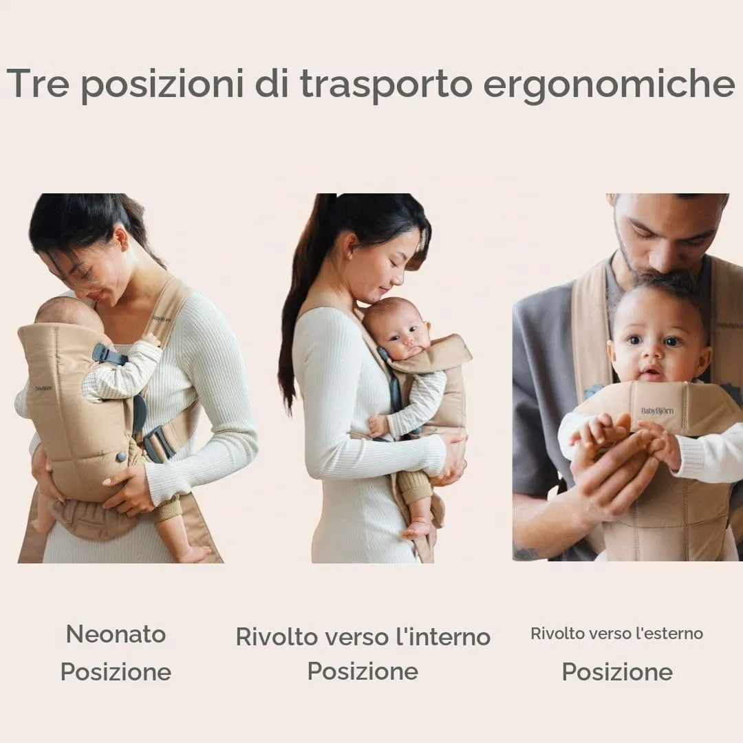 BabyBjörn Marsupio Mini, Tessuto, Beige - immagine 3