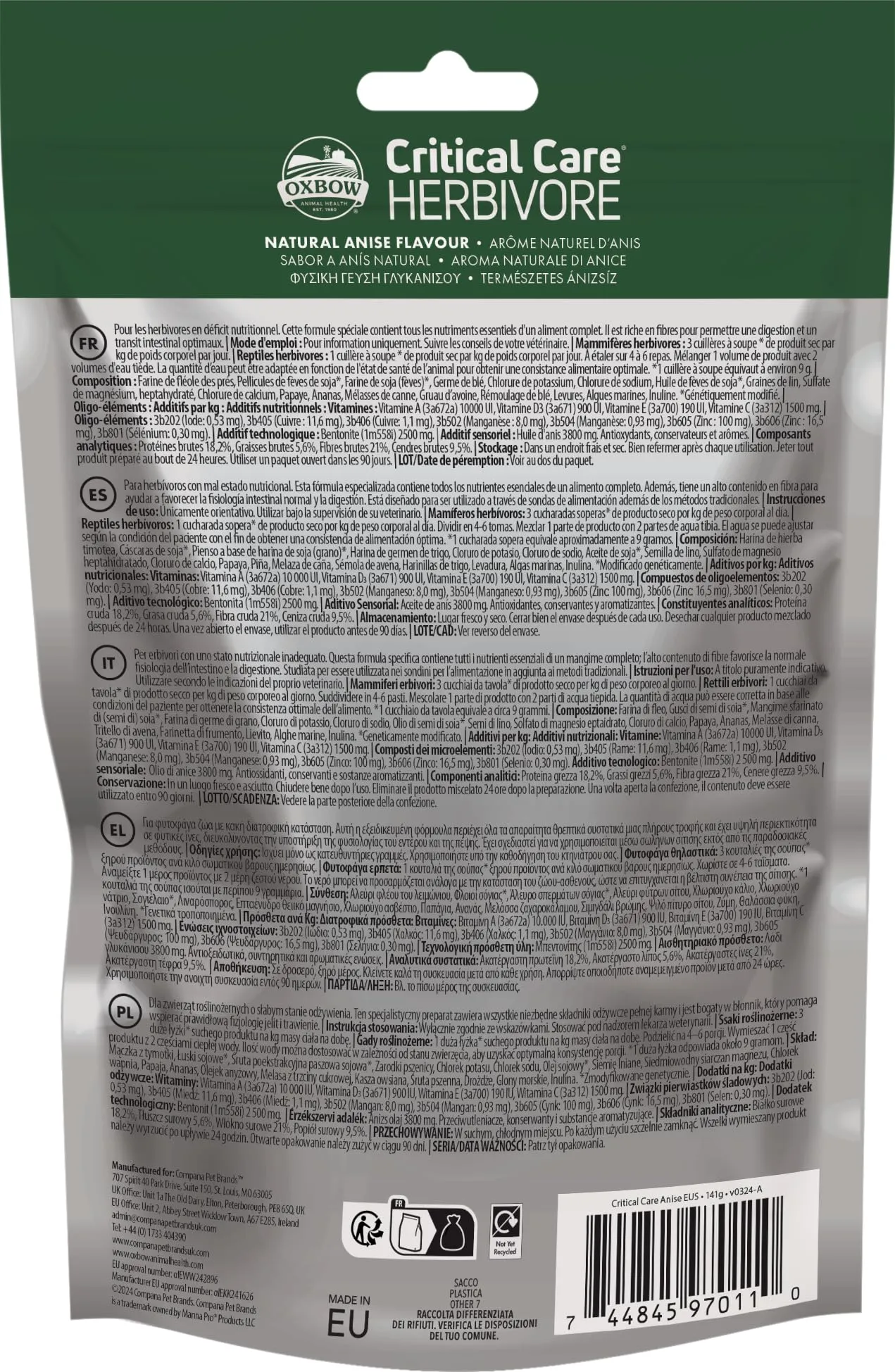 Oxbow Critical Care Herbivore Anice 141 g - immagine 2