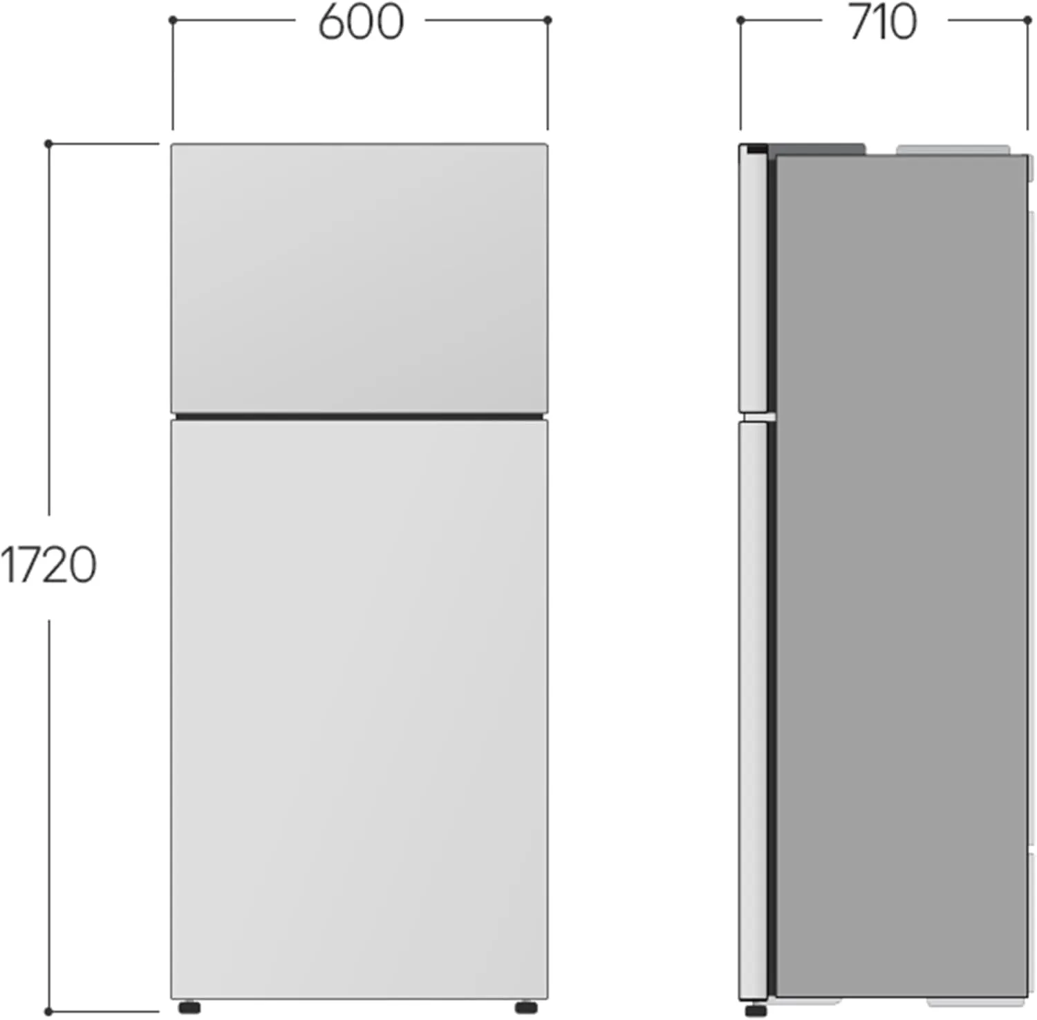 LG GTBV38PZGKD Frigorifero Combinato Super Slim 60cm, 335L, Frigorifero Total No Frost, Classe E, Door & Linear Cooling, Maniglie Integrate, Compressore Smart Inverter, Smart Diagnosis, Inox - immagine 2