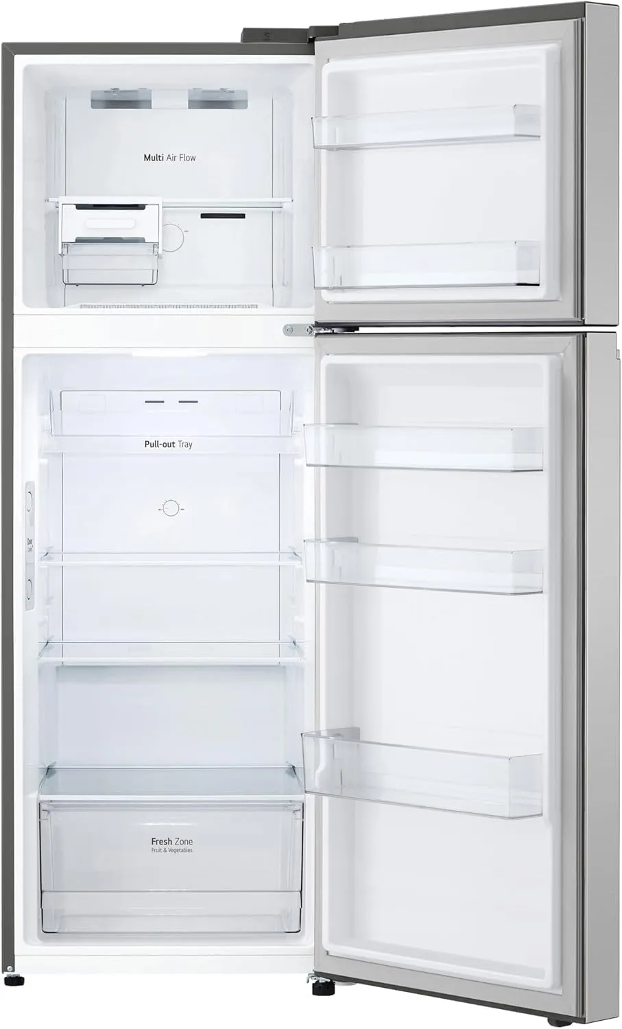LG GTBV38PZGKD Frigorifero Combinato Super Slim 60cm, 335L, Frigorifero Total No Frost, Classe E, Door & Linear Cooling, Maniglie Integrate, Compressore Smart Inverter, Smart Diagnosis, Inox - immagine 8