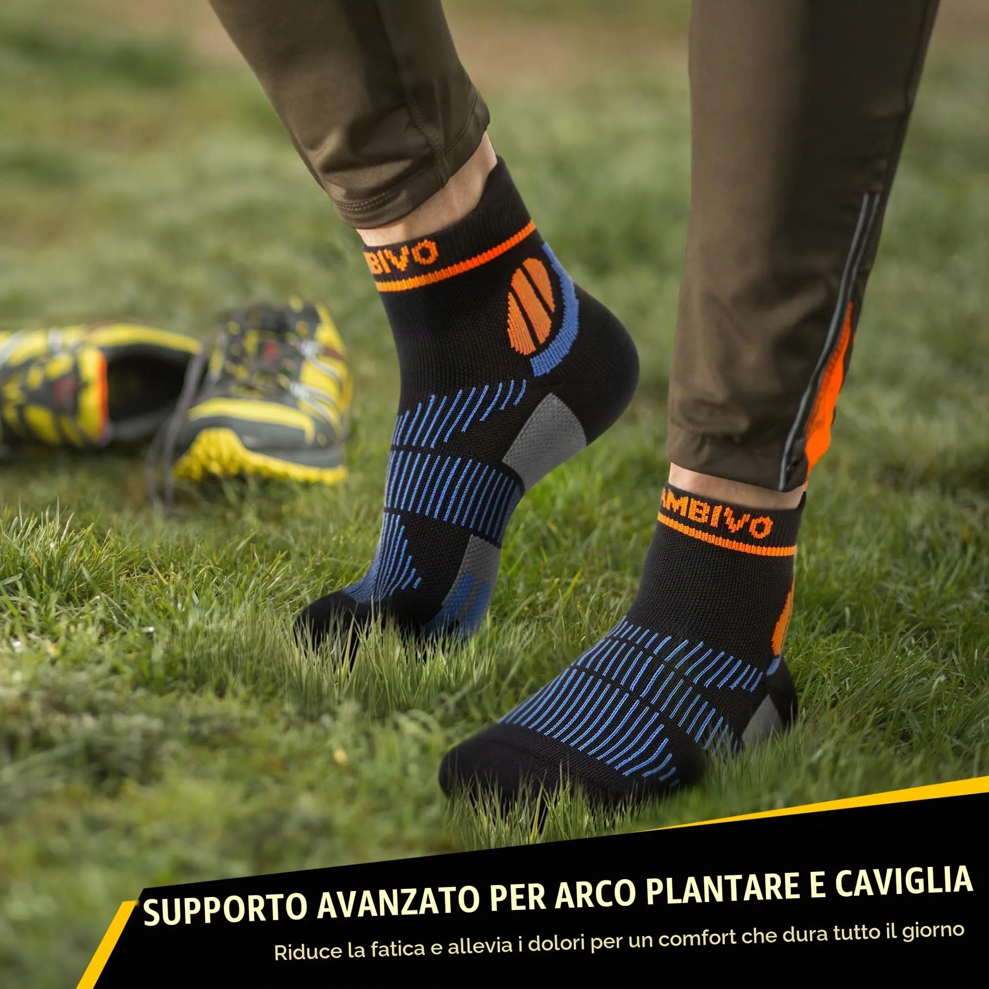 CAMBIVO Calze Compressione Graduata Donna Uomo 2Paia, Gambaletti Compressione Graduata, Calze Elastiche a Compressione Antitrombo, Calzini Corte per Vene Varicose, Aereo, Sportive, Corsa - immagine 4