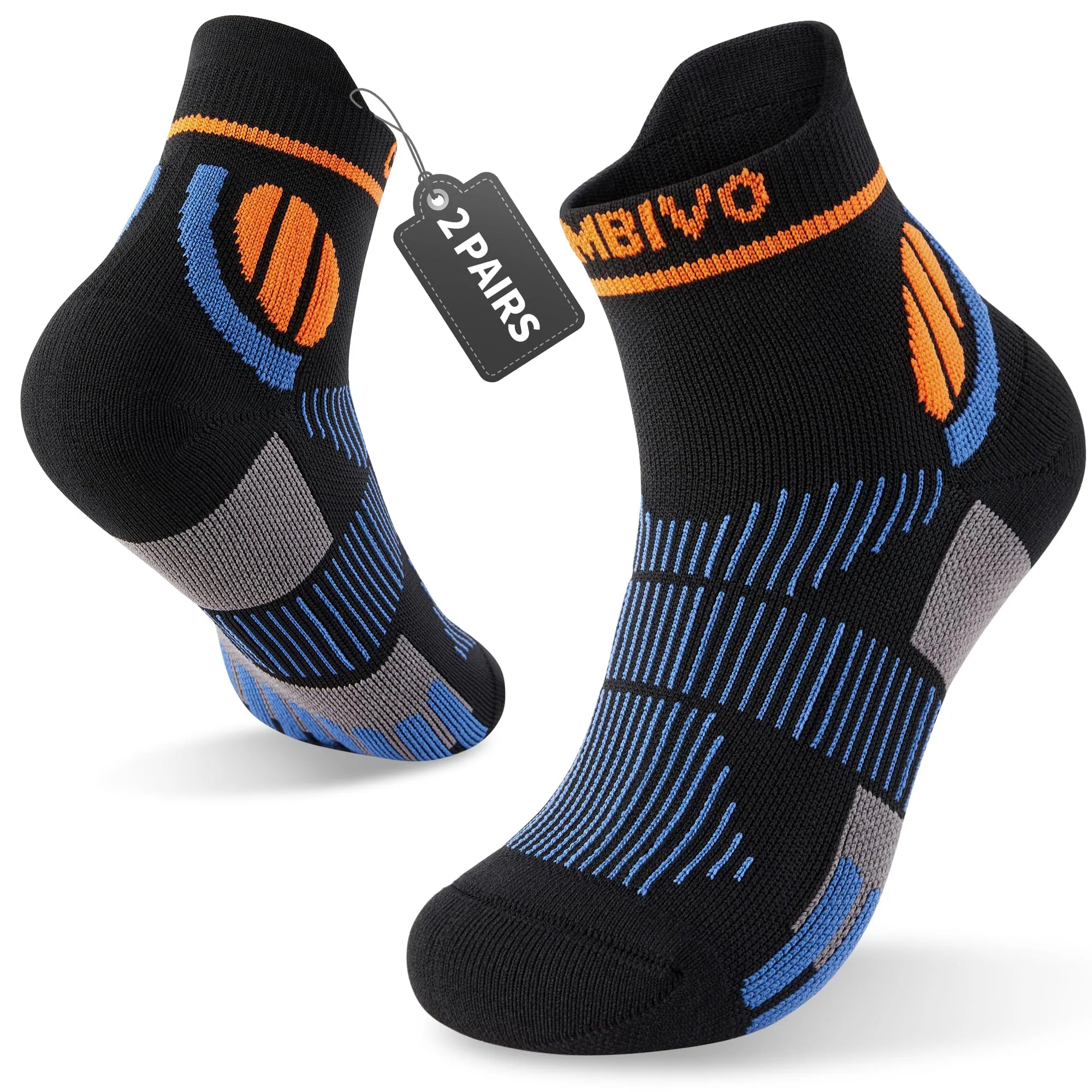 CAMBIVO Calze Compressione Graduata Donna Uomo 2Paia, Gambaletti Compressione Graduata, Calze Elastiche a Compressione Antitrombo, Calzini Corte per Vene Varicose, Aereo, Sportive, Corsa - immagine 1