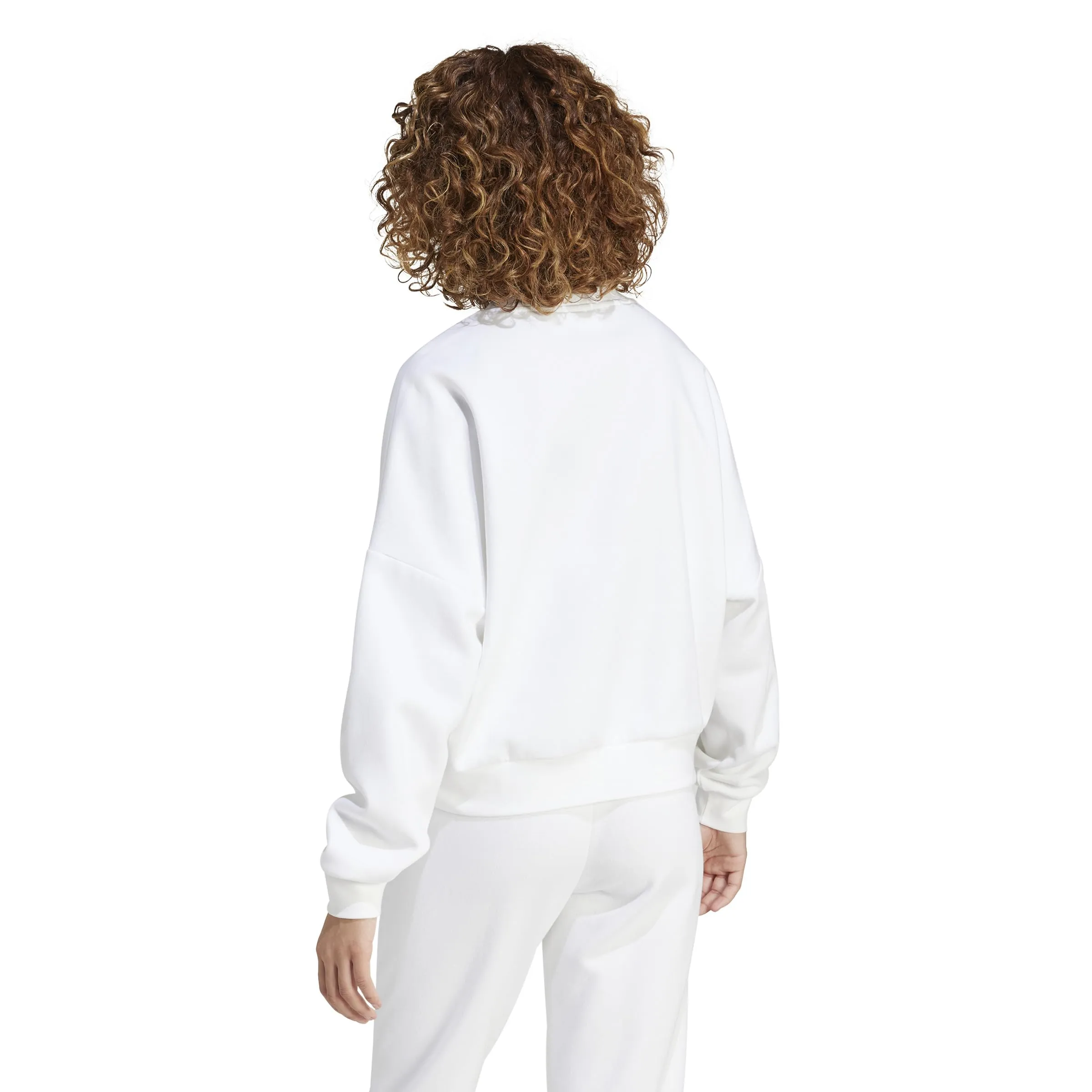 adidas Donna Essentials Small Logo Feel Cozy Sweatshirt, White/Black, XS - immagine 4