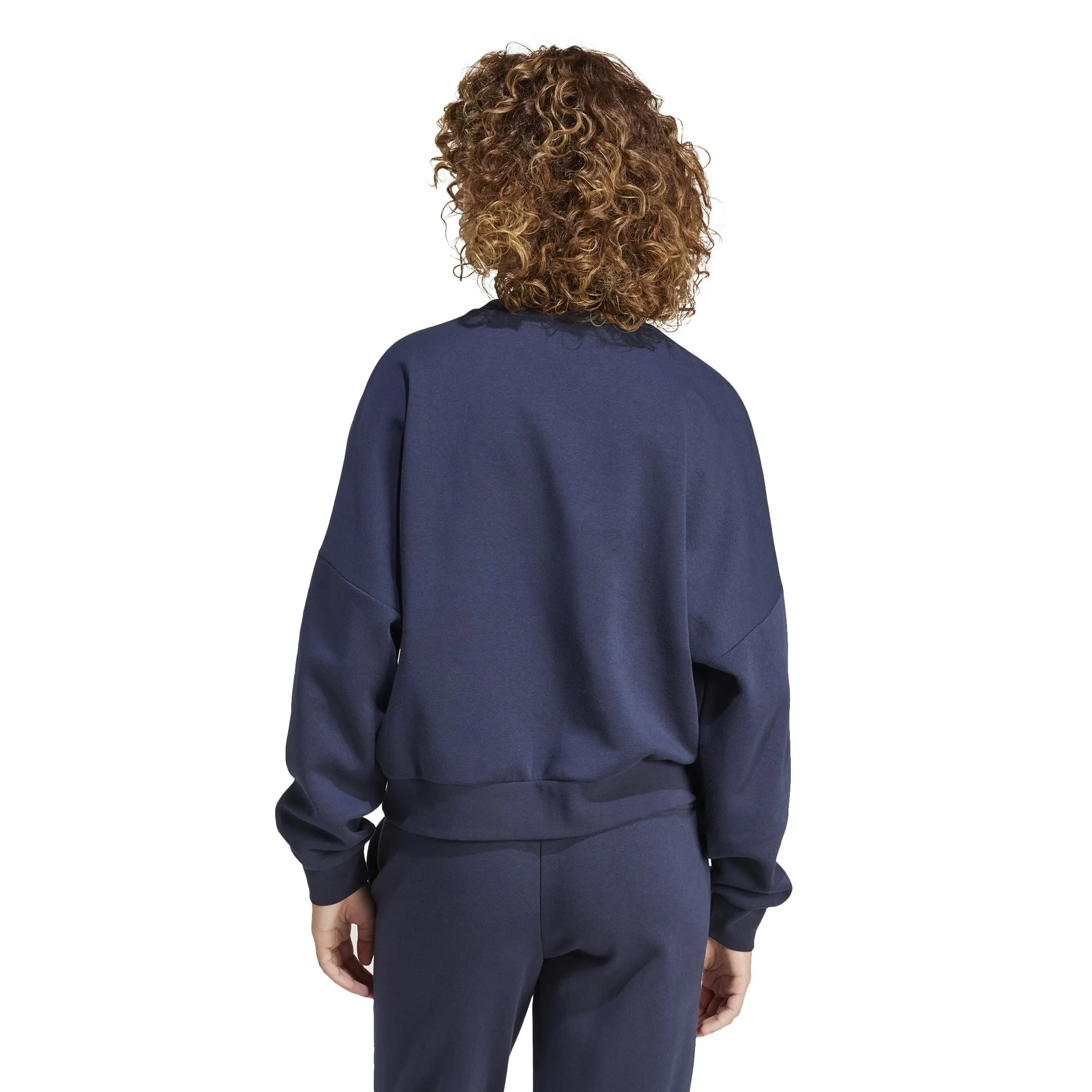 Adidas Donna Essentials Small Logo Feel Cozy Sweatshirt, Legend Ink/White, XS - immagine 2