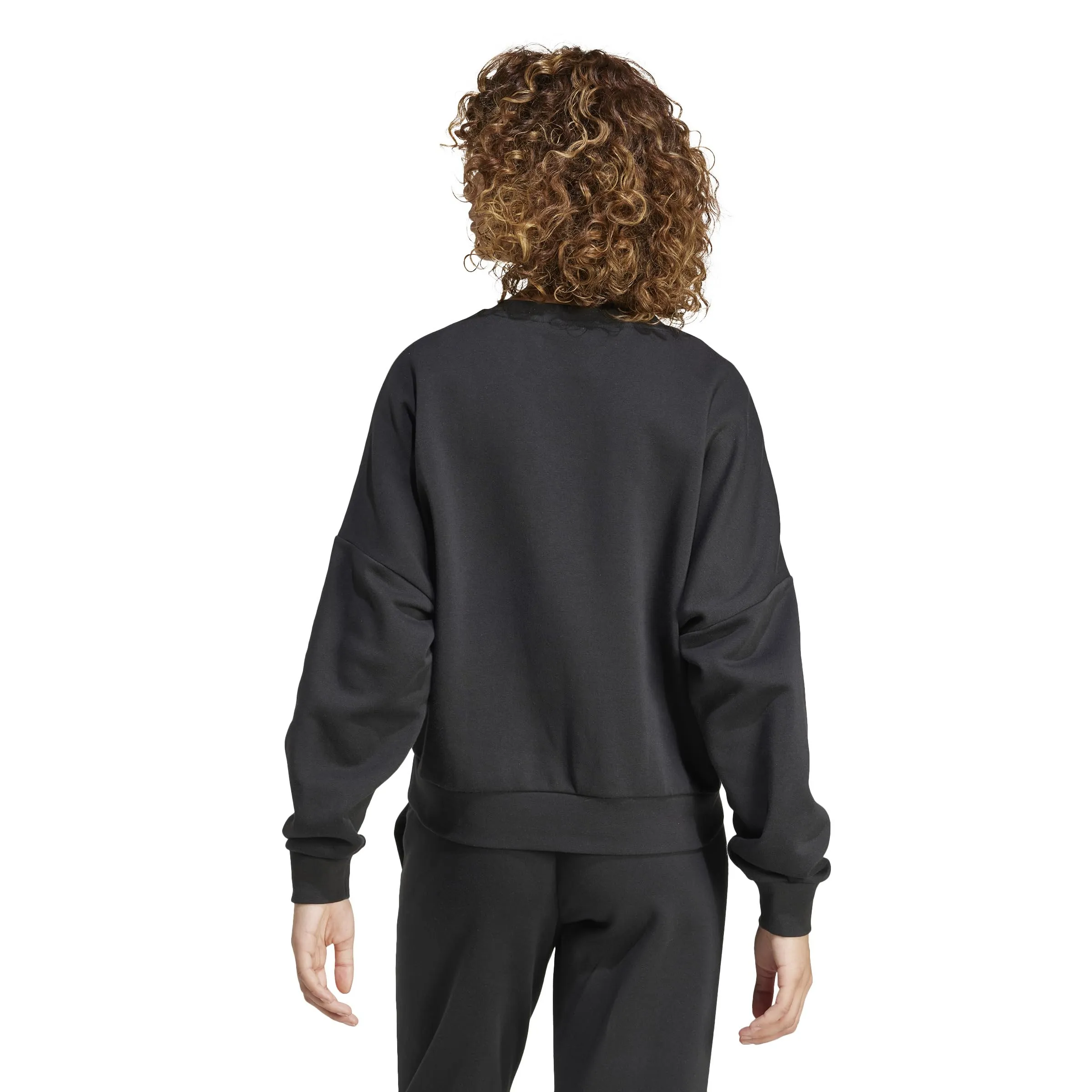 Adidas Donna Essentials Small Logo Feel Cozy Sweatshirt, Black/White, L - immagine 2