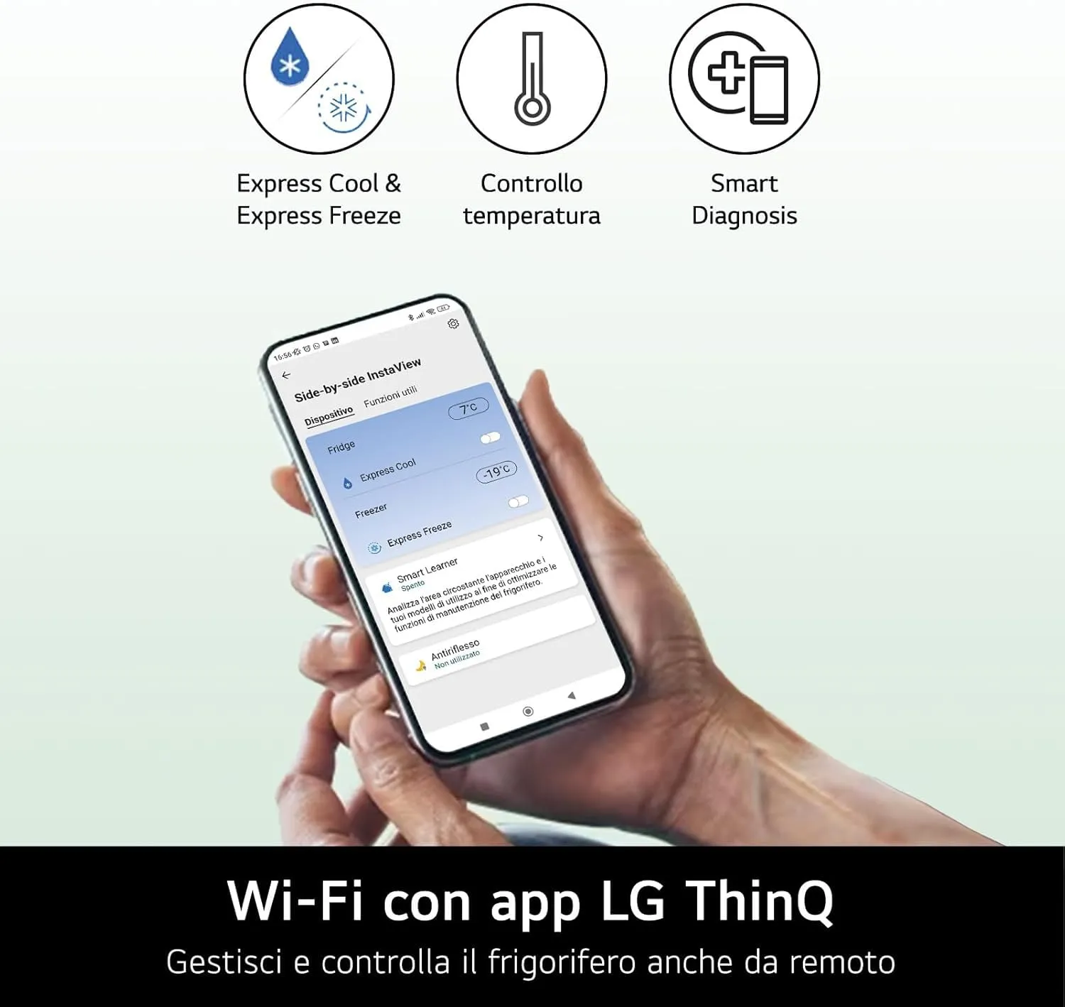 LG GTBV44PYBKD Frigorifero Doppia Porta Larghezza 70cm, 461L, No Frost - immagine 3