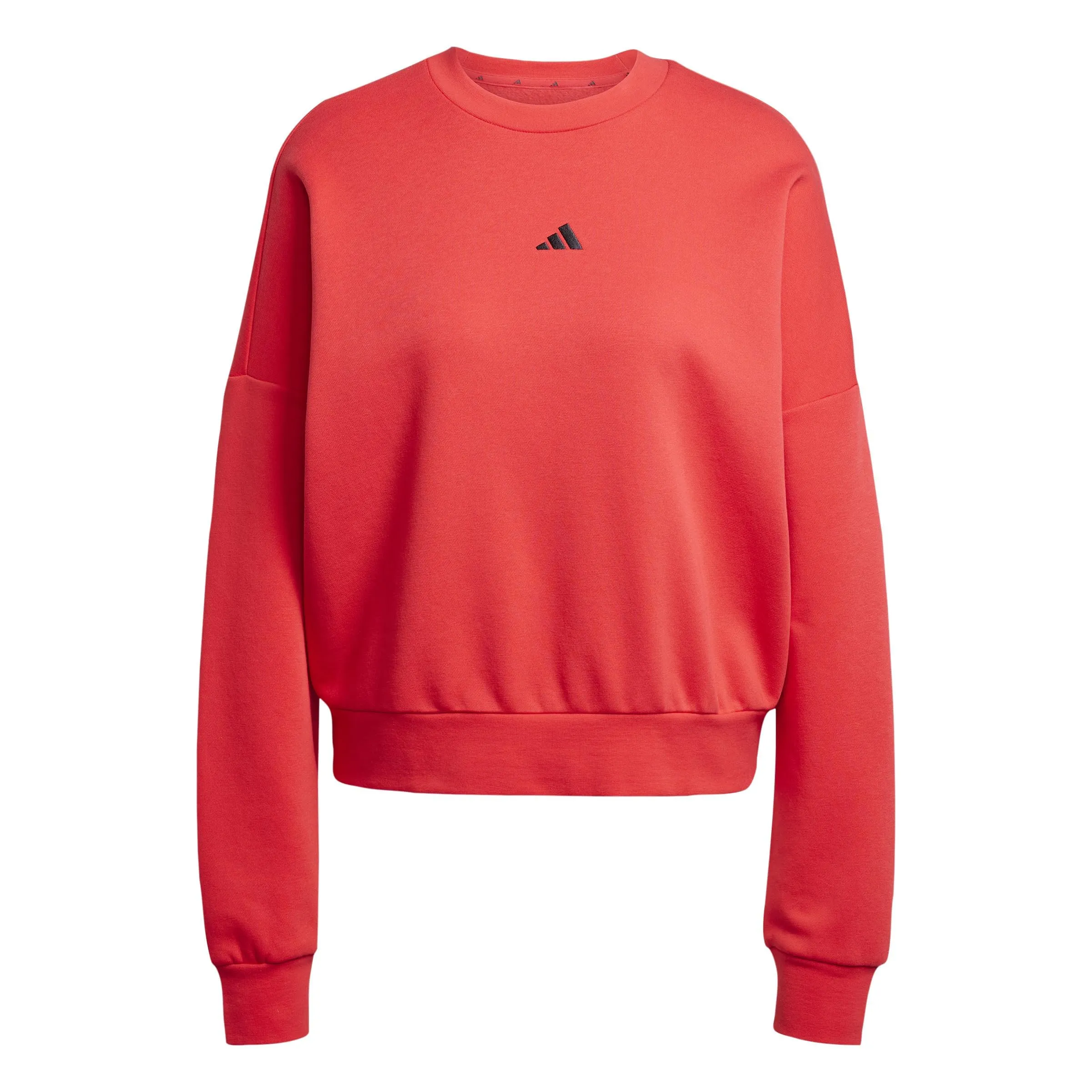 Adidas Felpa a Maniche Lunghe da Donna Essentials Small Logo Feel Cozy (Confezione da 1), Rubino Puro/Nero, XXL - immagine 1