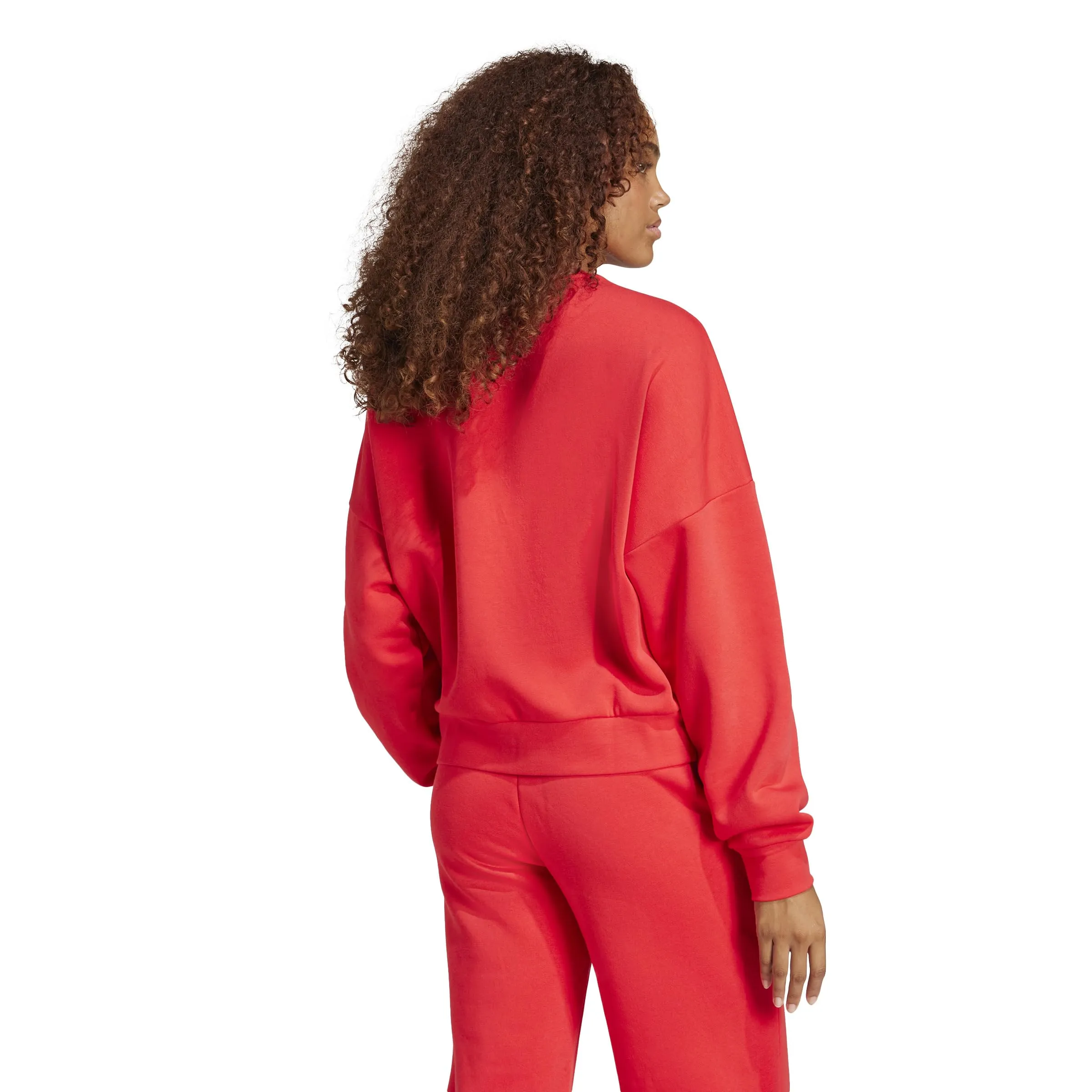 Adidas Felpa a Maniche Lunghe da Donna Essentials Small Logo Feel Cozy (Confezione da 1), Rubino Puro/Nero, XXL - immagine 3