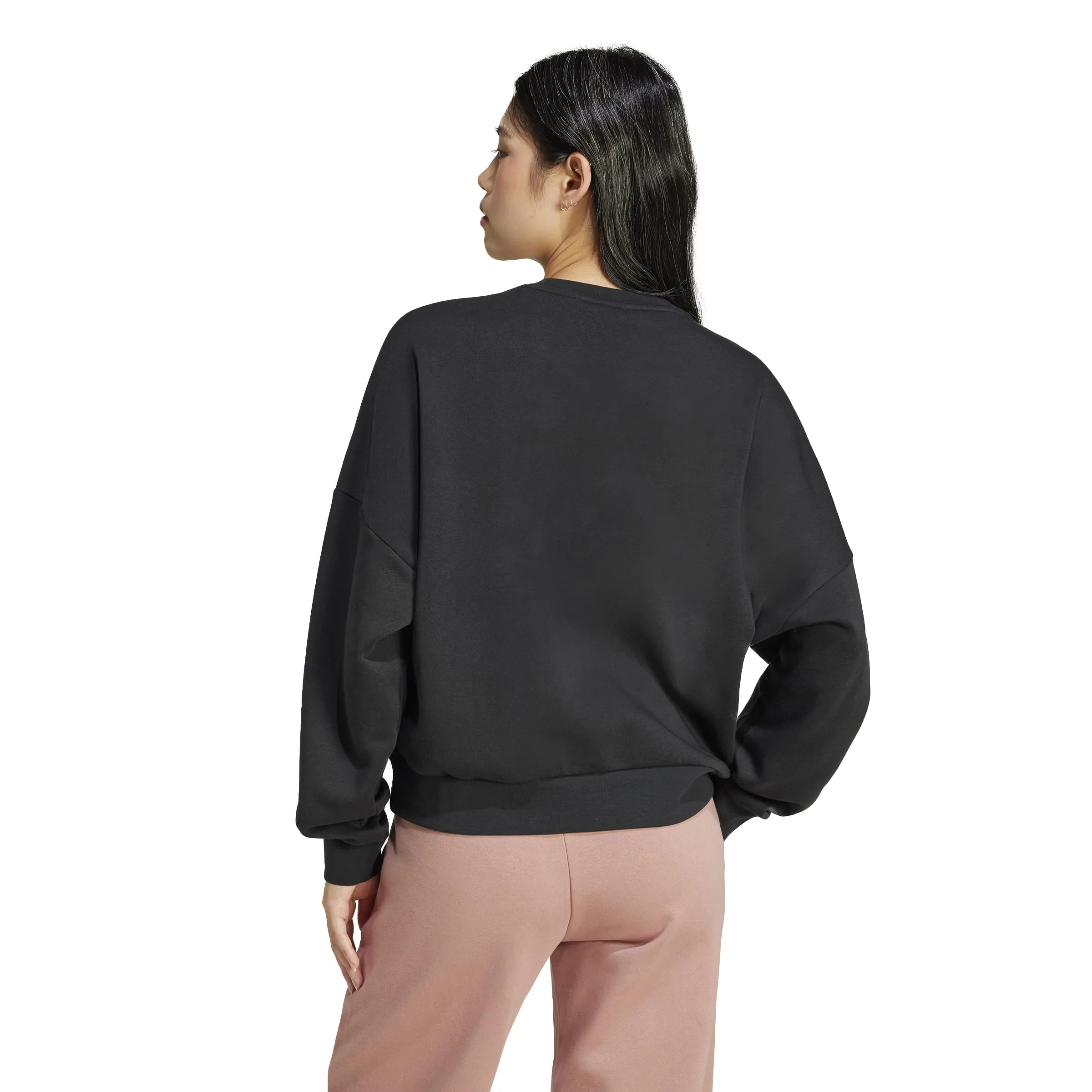 Adidas Felpa da Donna Essentials Small Logo Feel Cozy, Nero/Bianco., S - immagine 4