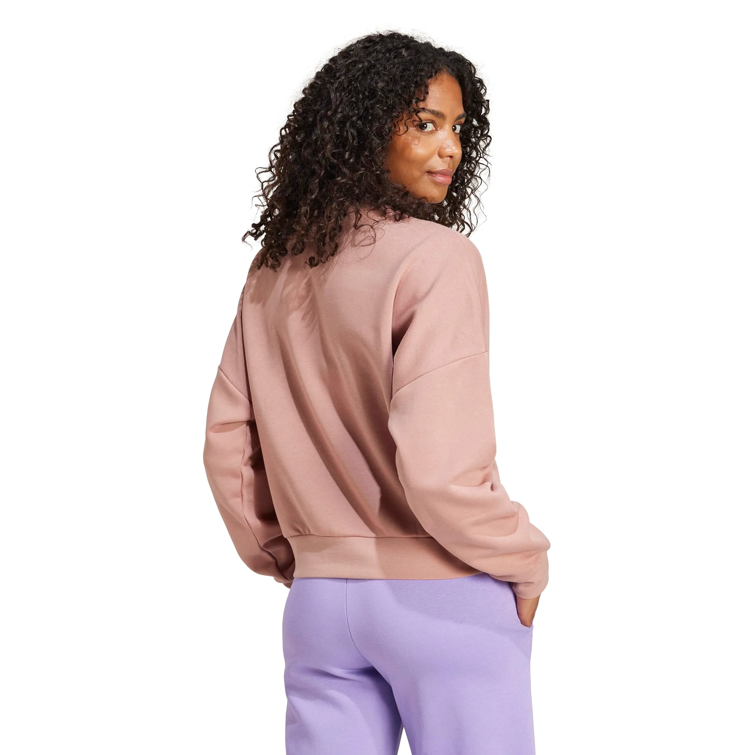Adidas Felpa da Donna Essentials Small Logo Feel Cozy, Tono Caldo/Bianco, XXL - immagine 3