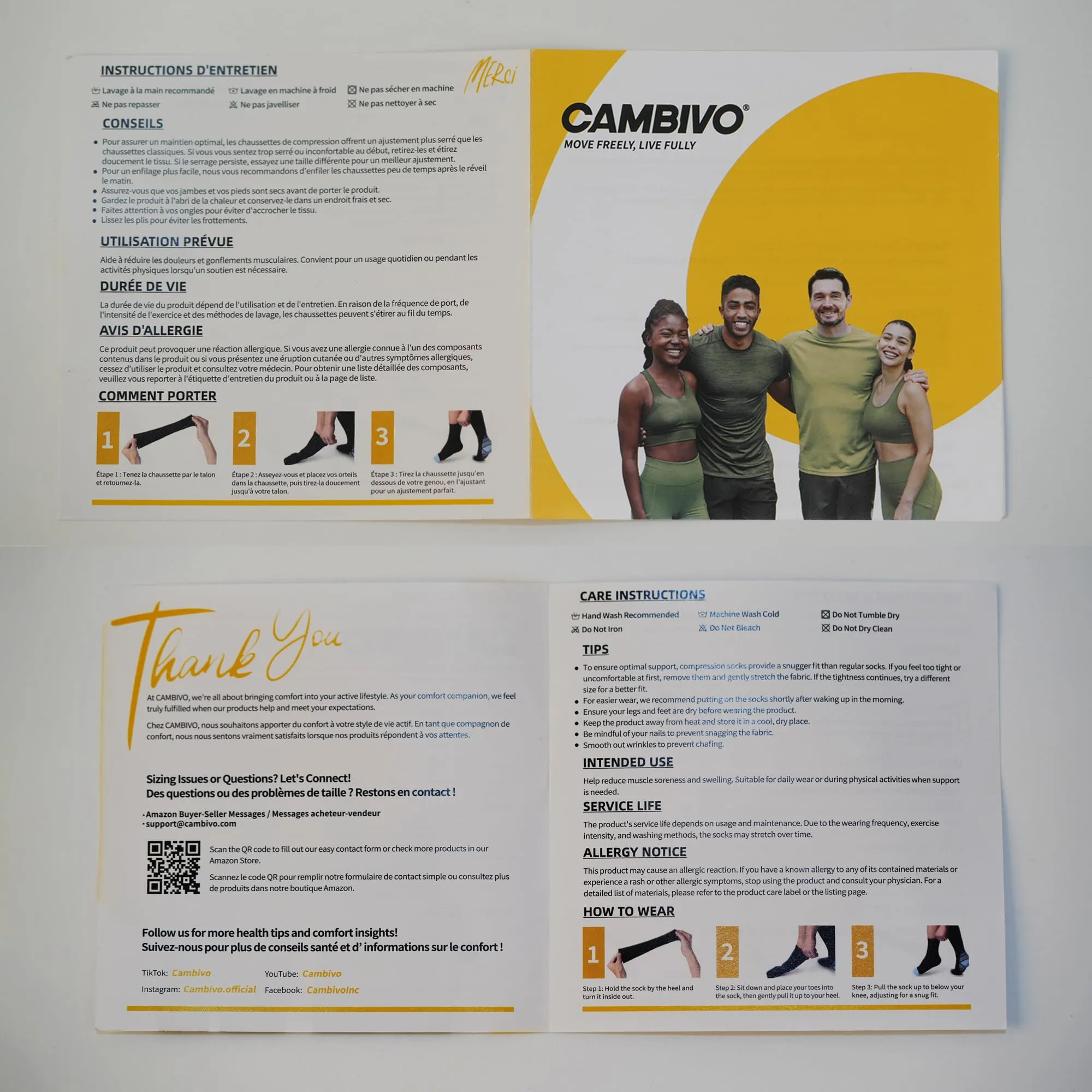 CAMBIVO Calze Compressione Graduata Donna Uomo 2Paia, Gambaletti Compressione Graduata 15-20 mmHg, Calze Elastiche a Compressione Antitrombo, Calzini Lunghe per Vene Varicose, Aereo, Sportive, Corsa - immagine 9