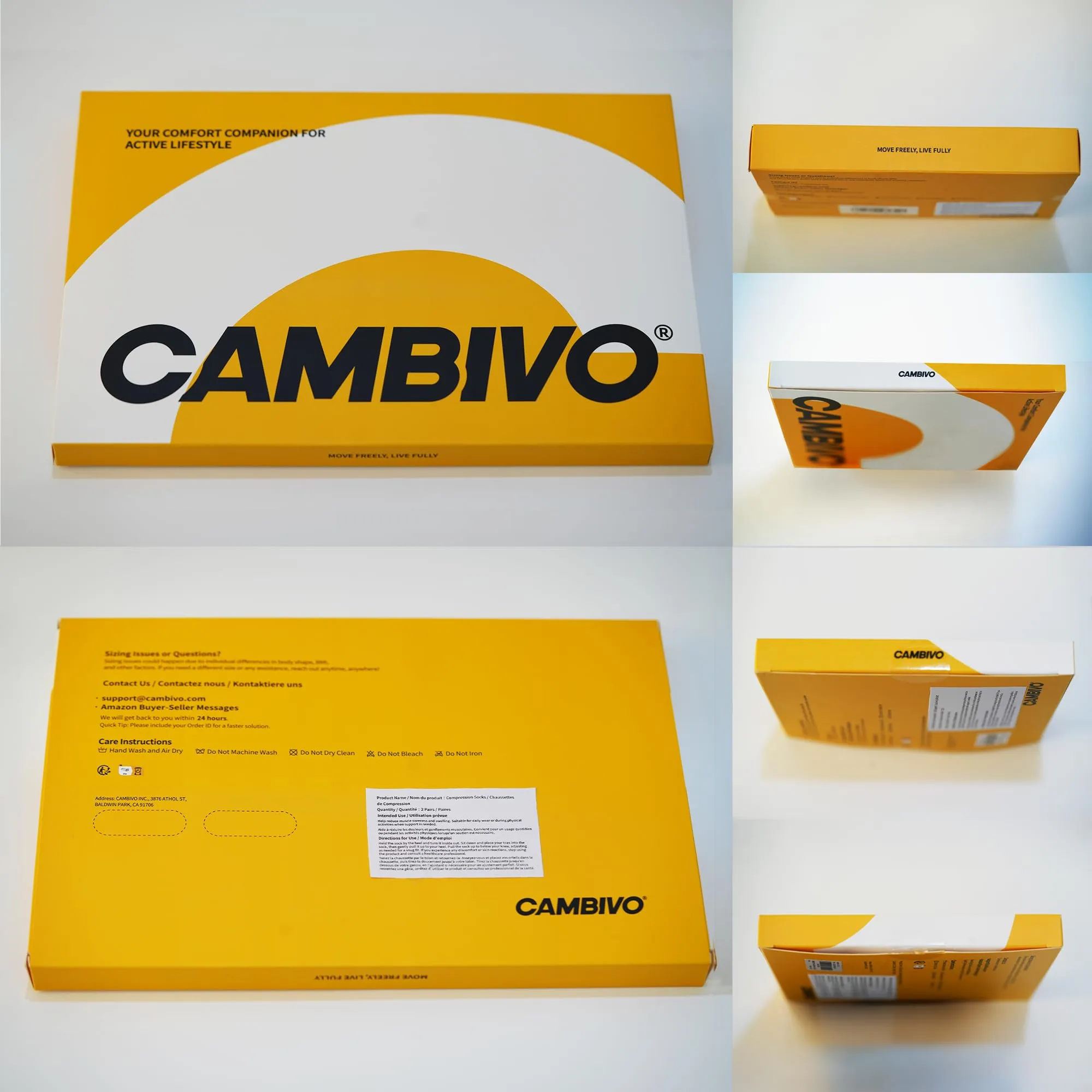 CAMBIVO Calze Compressione Graduata Donna Uomo 2Paia, Gambaletti Compressione Graduata 15-20 mmHg, Calze Elastiche a Compressione Antitrombo, Calzini Lunghe per Vene Varicose, Aereo, Sportive, Corsa - immagine 6