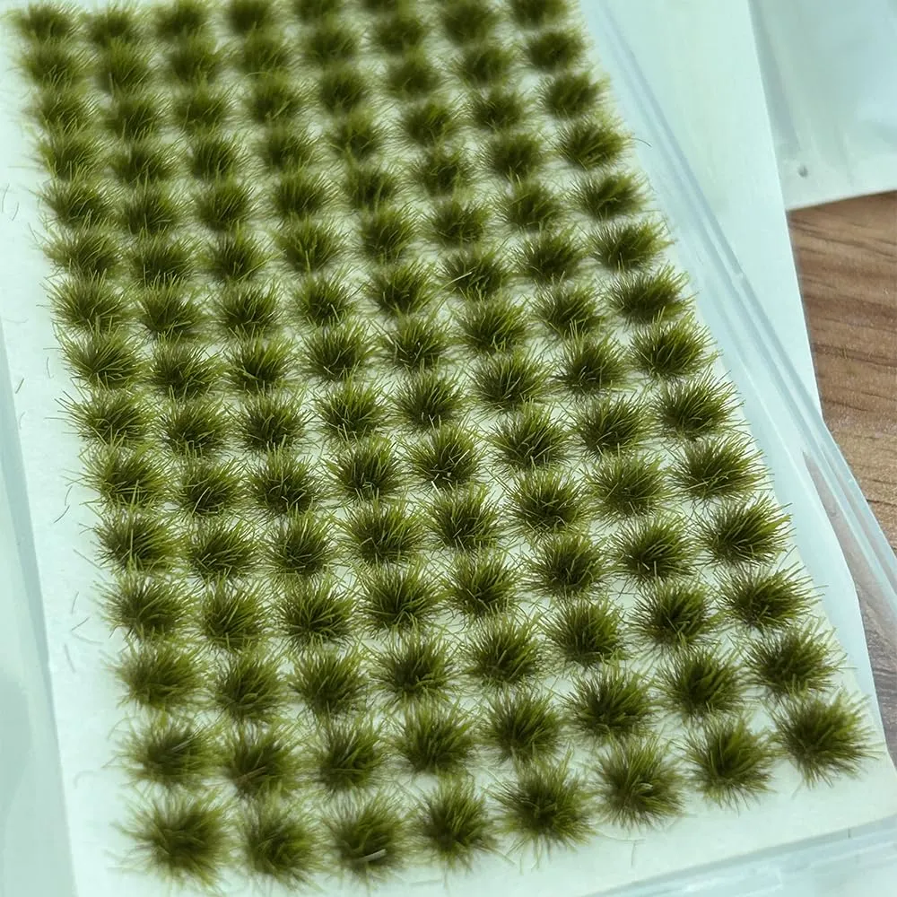 RXKFIGX 120 PCS Ciuffi d'erba Modello di terreno a mini ciuffi Modello di ciuffo Erba statica Kit erba resina statica scenario modello Per la decorazione del terreno Treno e paesaggio ferroviario - immagine 7