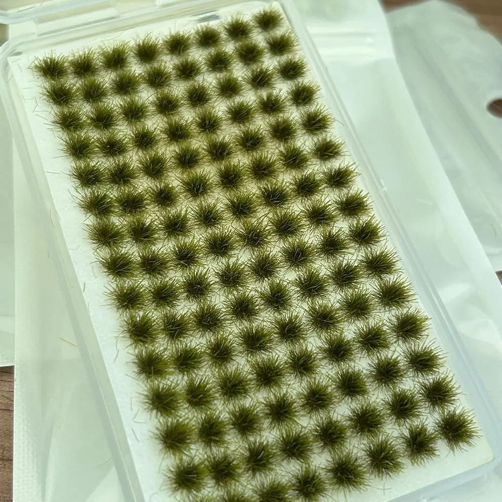 RXKFIGX 120 PCS Ciuffi d'erba Modello di terreno a mini ciuffi Modello di ciuffo Erba statica Kit erba resina statica scenario modello Per la decorazione del terreno Treno e paesaggio ferroviario - immagine 6