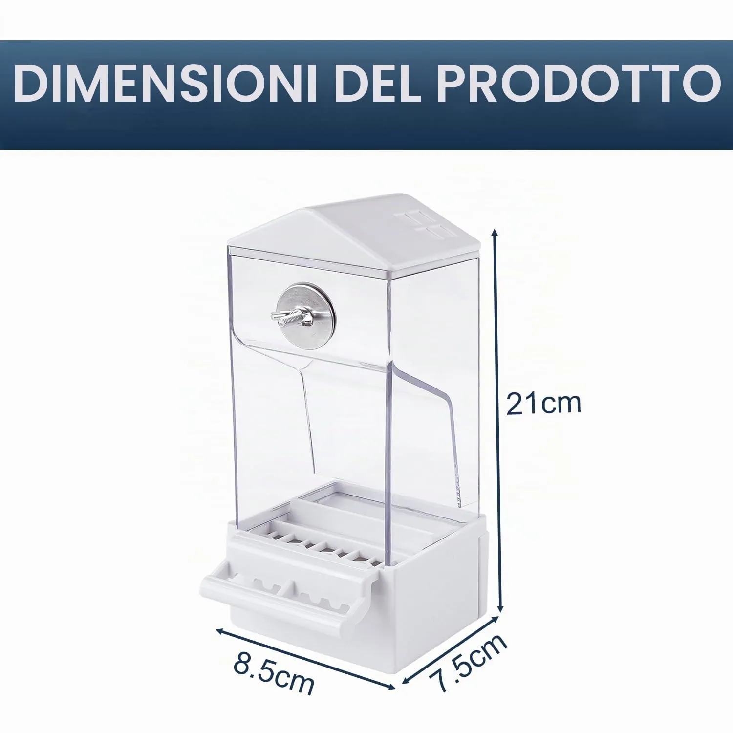 Mangiatoia per Uccelli Automatica, Trasparente Uccelli Alimentatore Acrilico Contenitore per Mangime Mangiatoia per Pappagalli Canarini Parrocchetti, 1 Pezzi - immagine 2