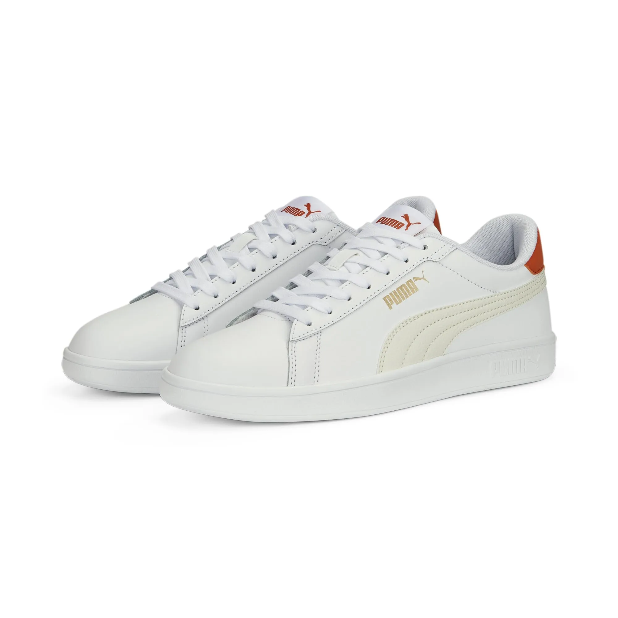 PUMA Unisex Smash 3.0 L Scarpe da ginnastica, Puma White Vapor Gray Chili Pepper, 42 EU - immagine 2
