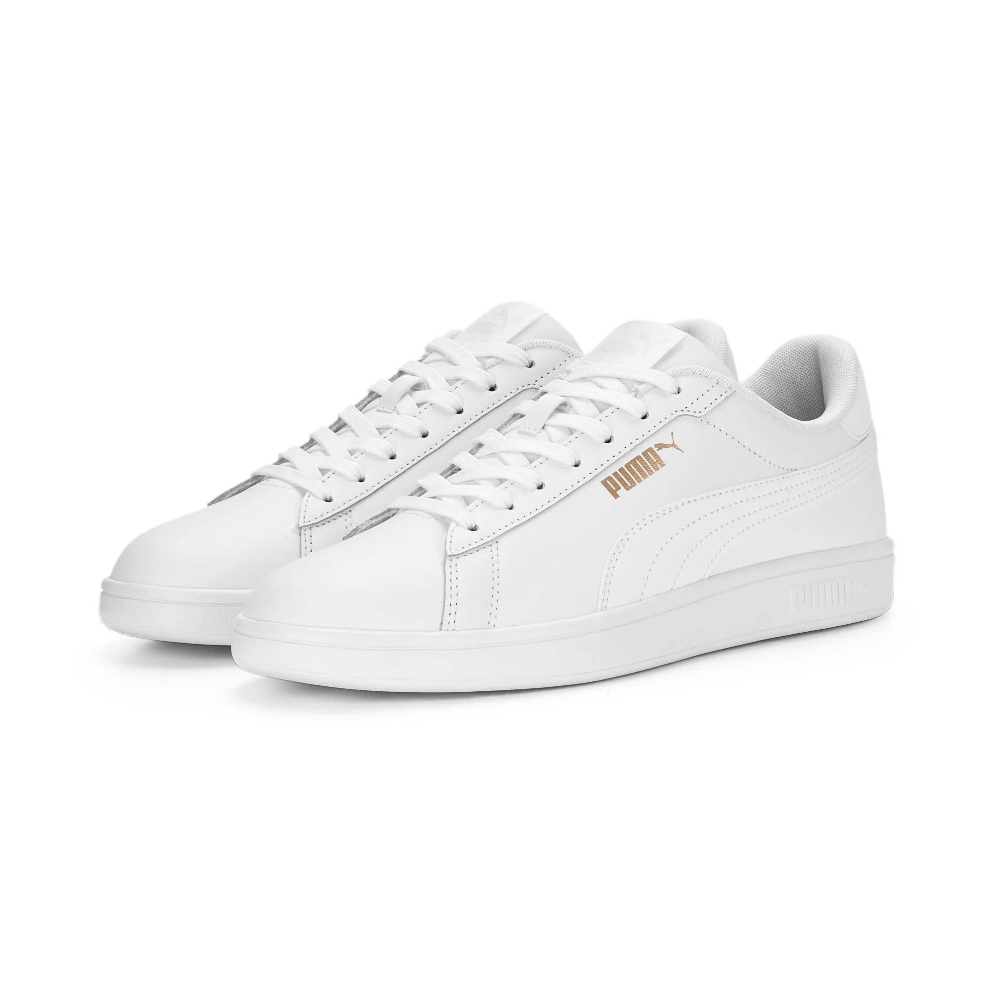 PUMA Smash 3.0 L, Scarpe da ginnastica Unisex-Adulto, Multicolore (White/White Gold), 36 EU, 36 EU - immagine 2