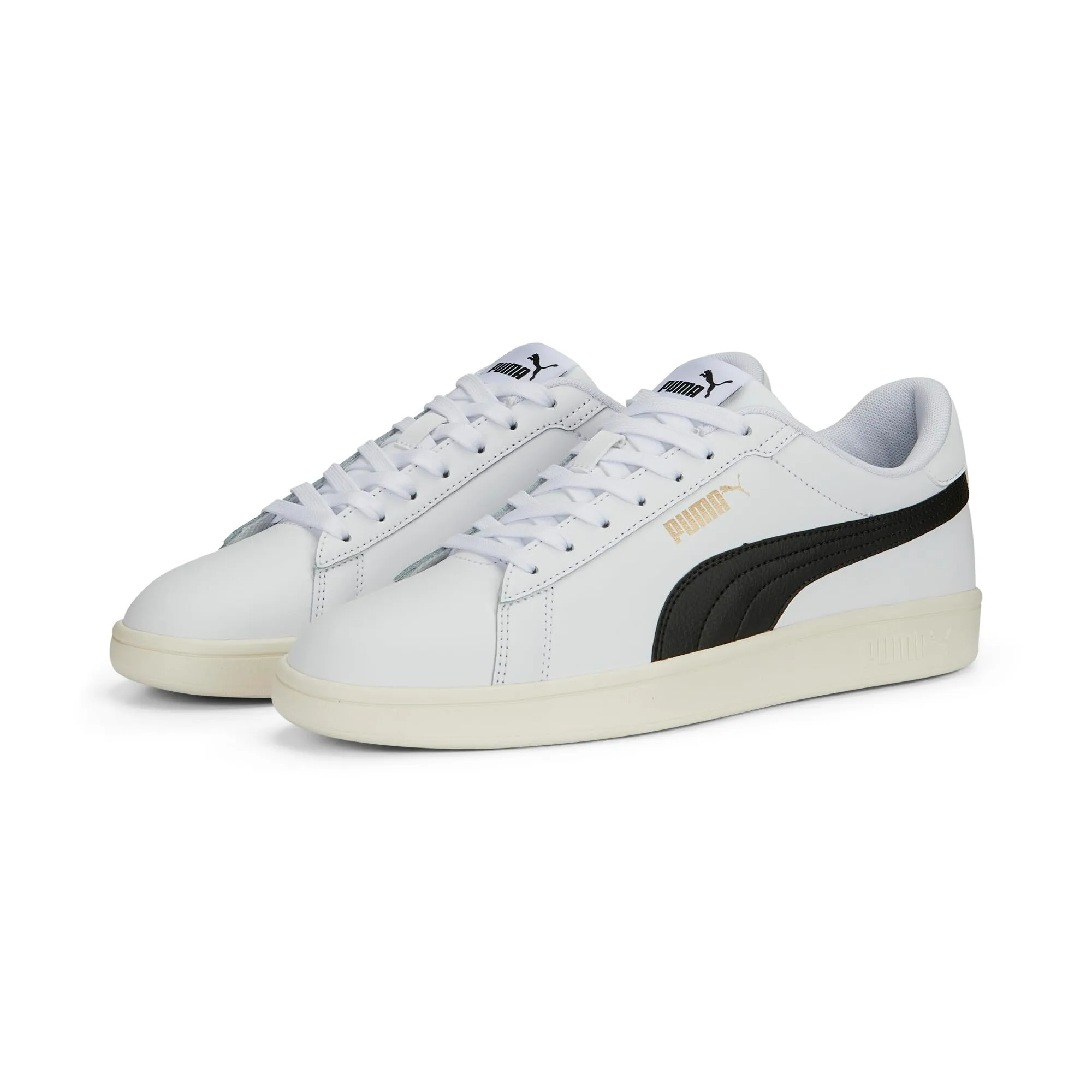 PUMA Smash 3.0 L, Scarpe da ginnastica Unisex-Adulto, Multicolore (PUMA White-PUMA Black-PUMA Gold-Frosted Ivory), 45 EU - immagine 2